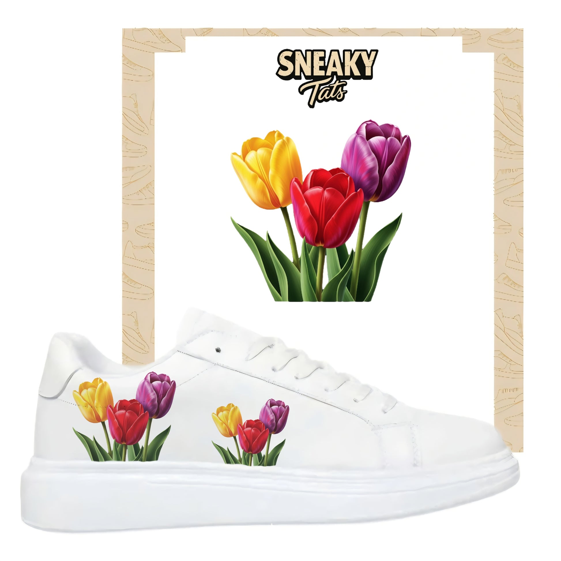 Flowers custom sneaker with sneakytats