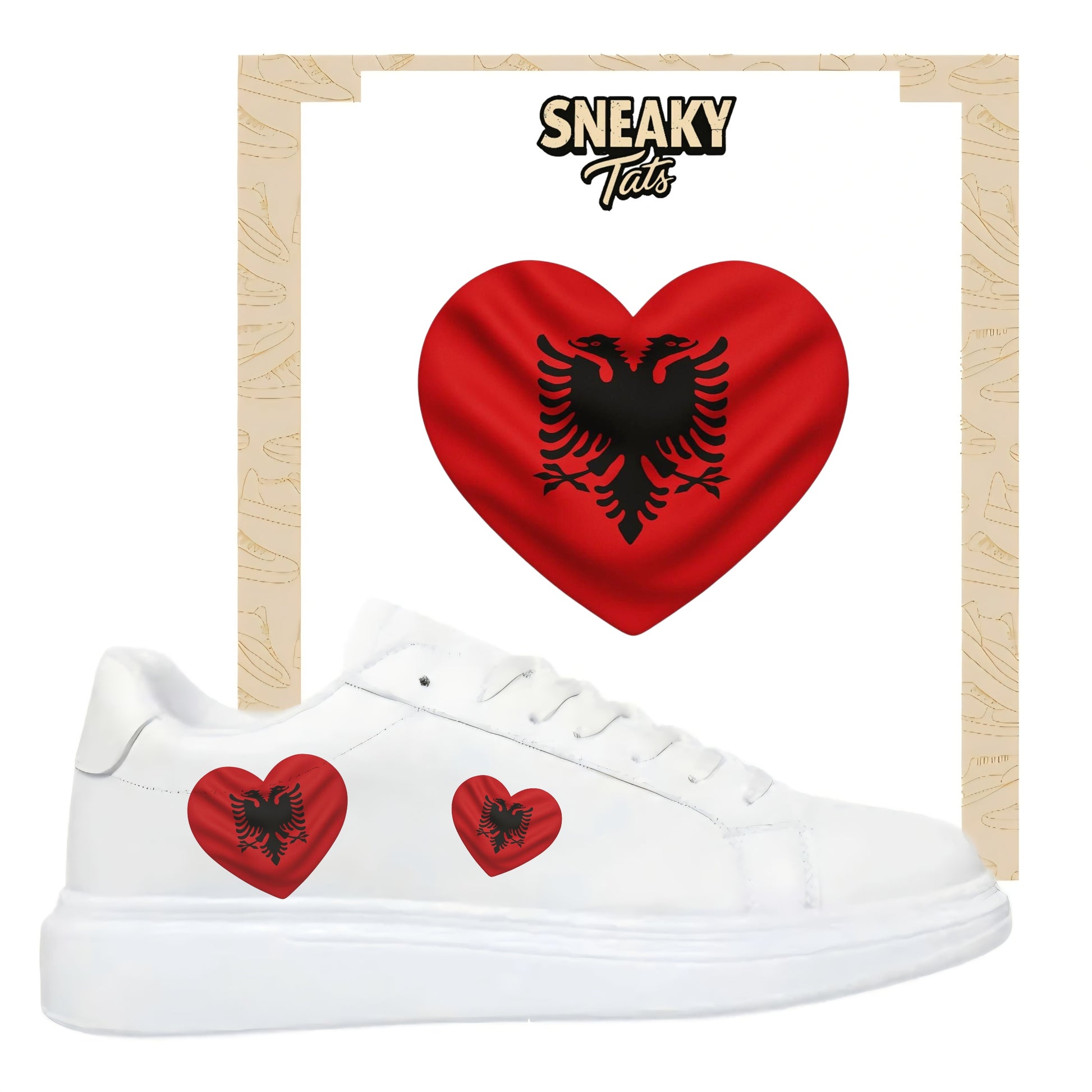 Sneakerfolien für verschiedene Schuharten Nike Adidas Puma Herz Albanien