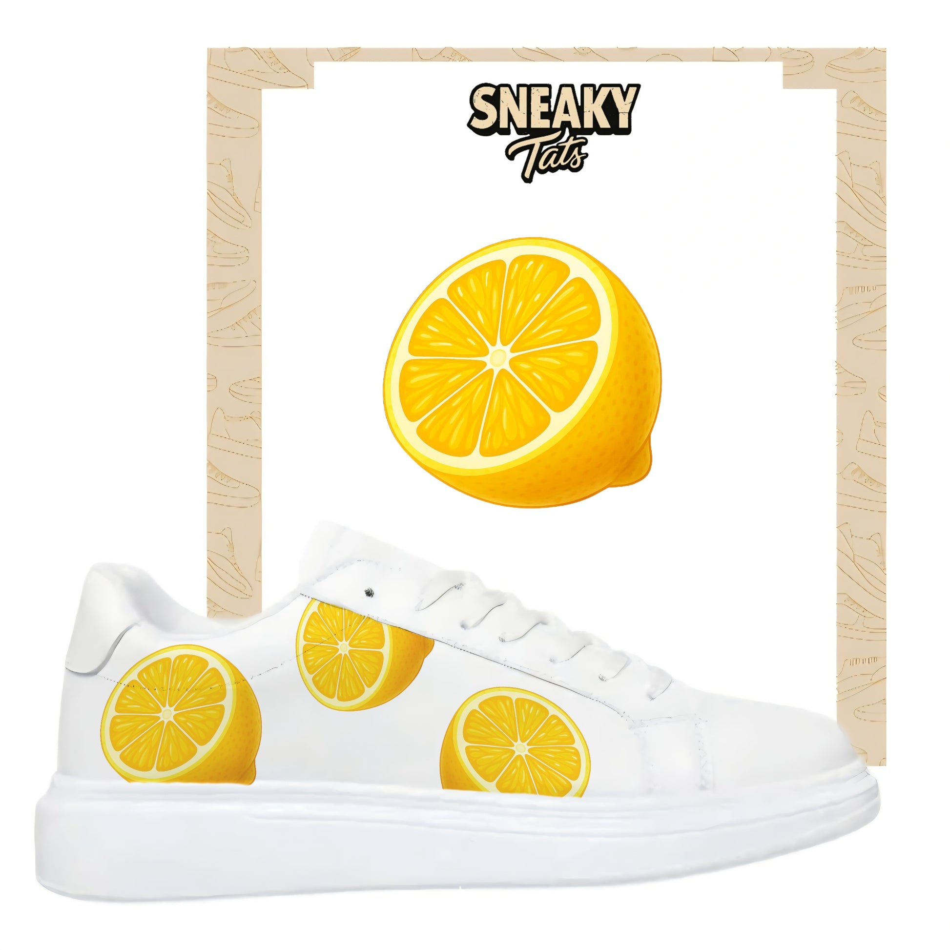 Schuhe selber personalisieren mit snekaytats Lemon Bügelfolie und einfach zum aufbügeln