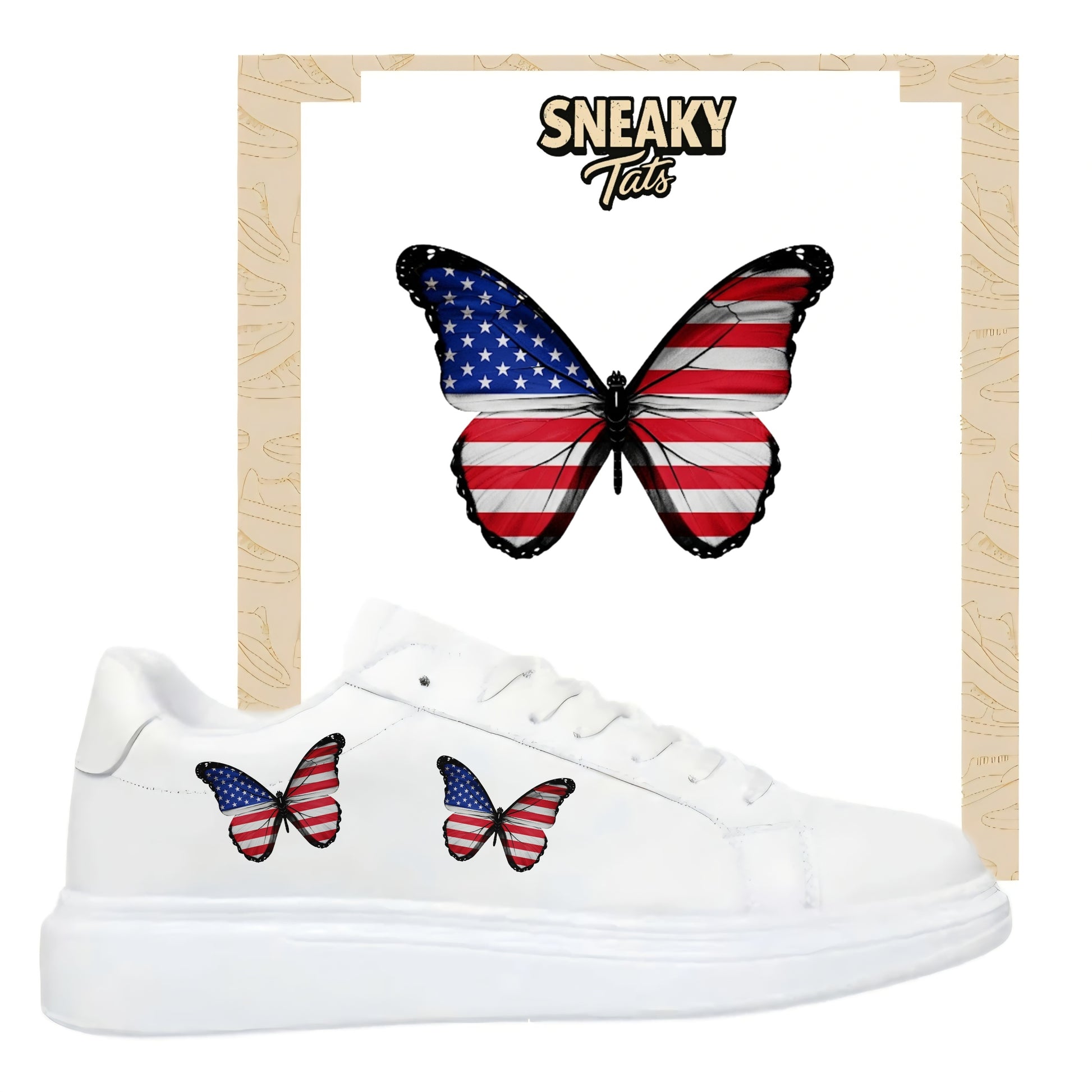Sneakerfolien für verschiedene Schuharten Nike Adidas Puma Schmetterling Amerika