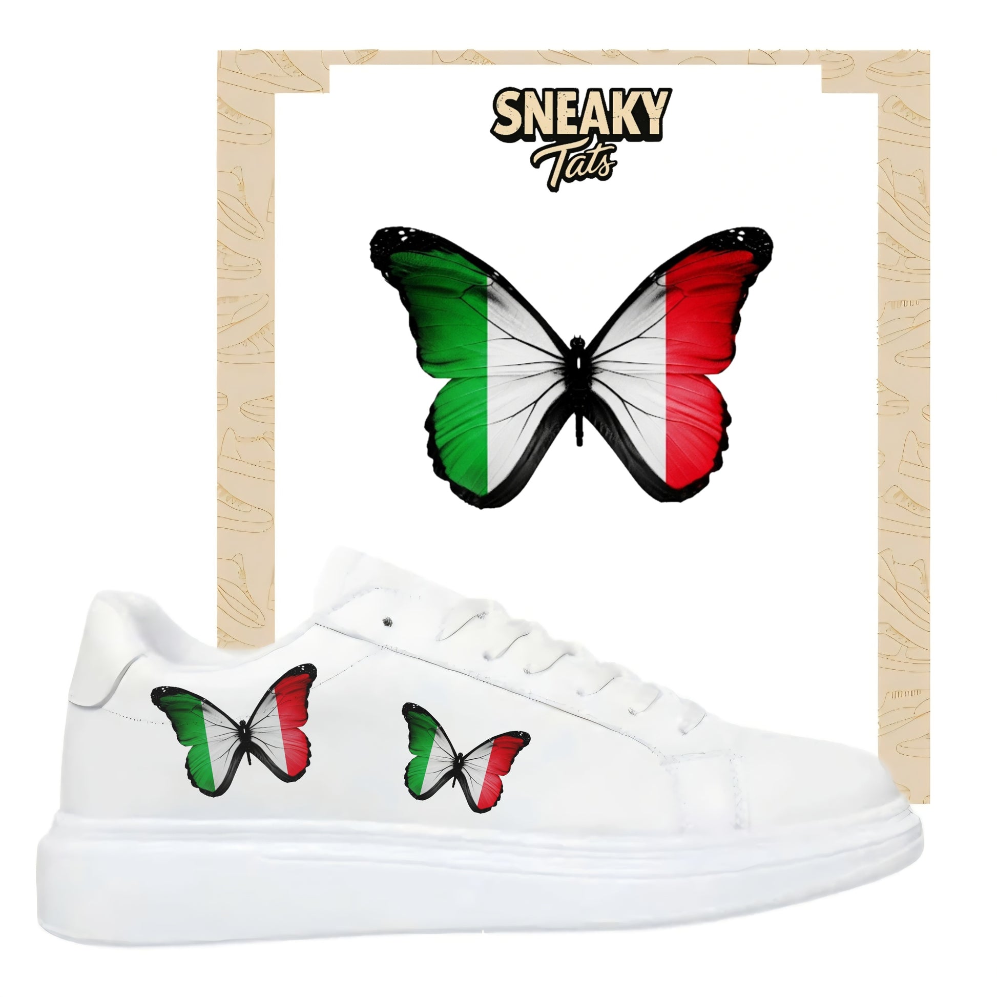 Sneakerfolien für verschiedene Schuharten Nike Adidas Puma Schmetterling Italien