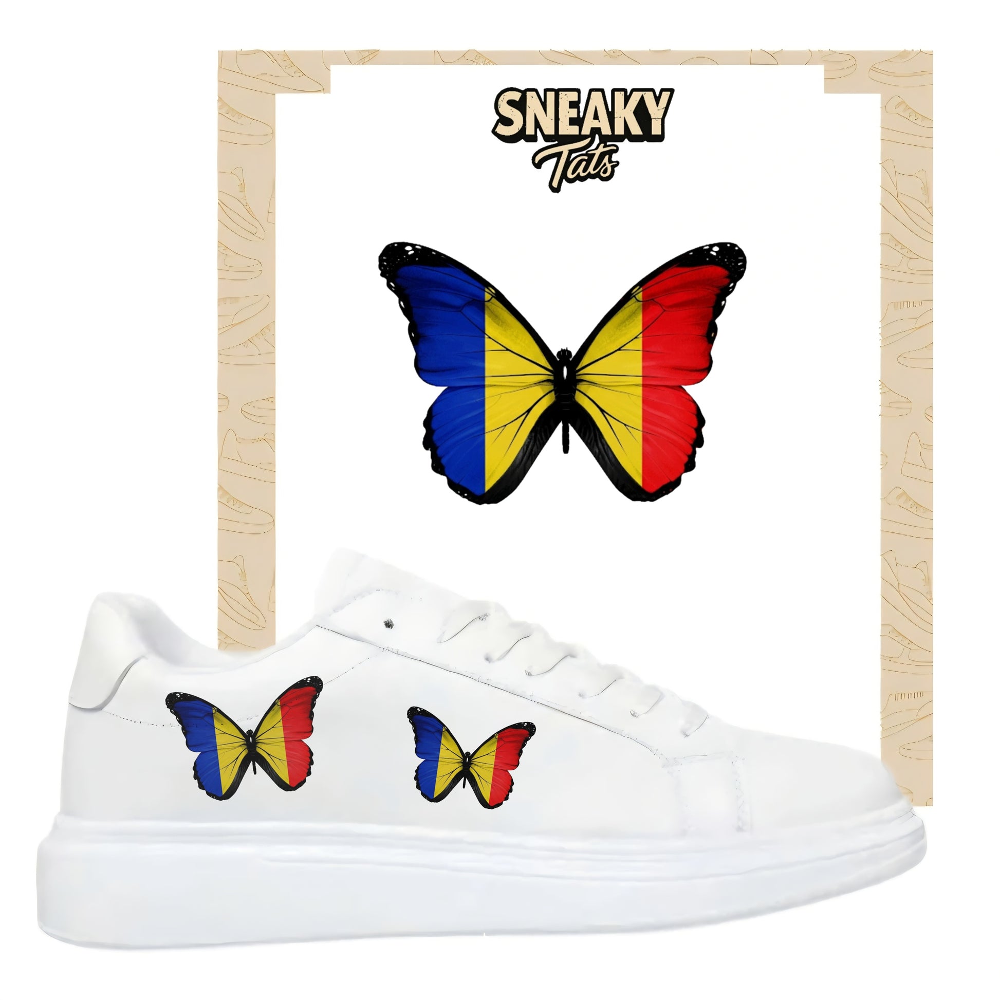 Sneakerfolien für verschiedene Schuharten Nike Adidas Puma Schmetterling Rumänien