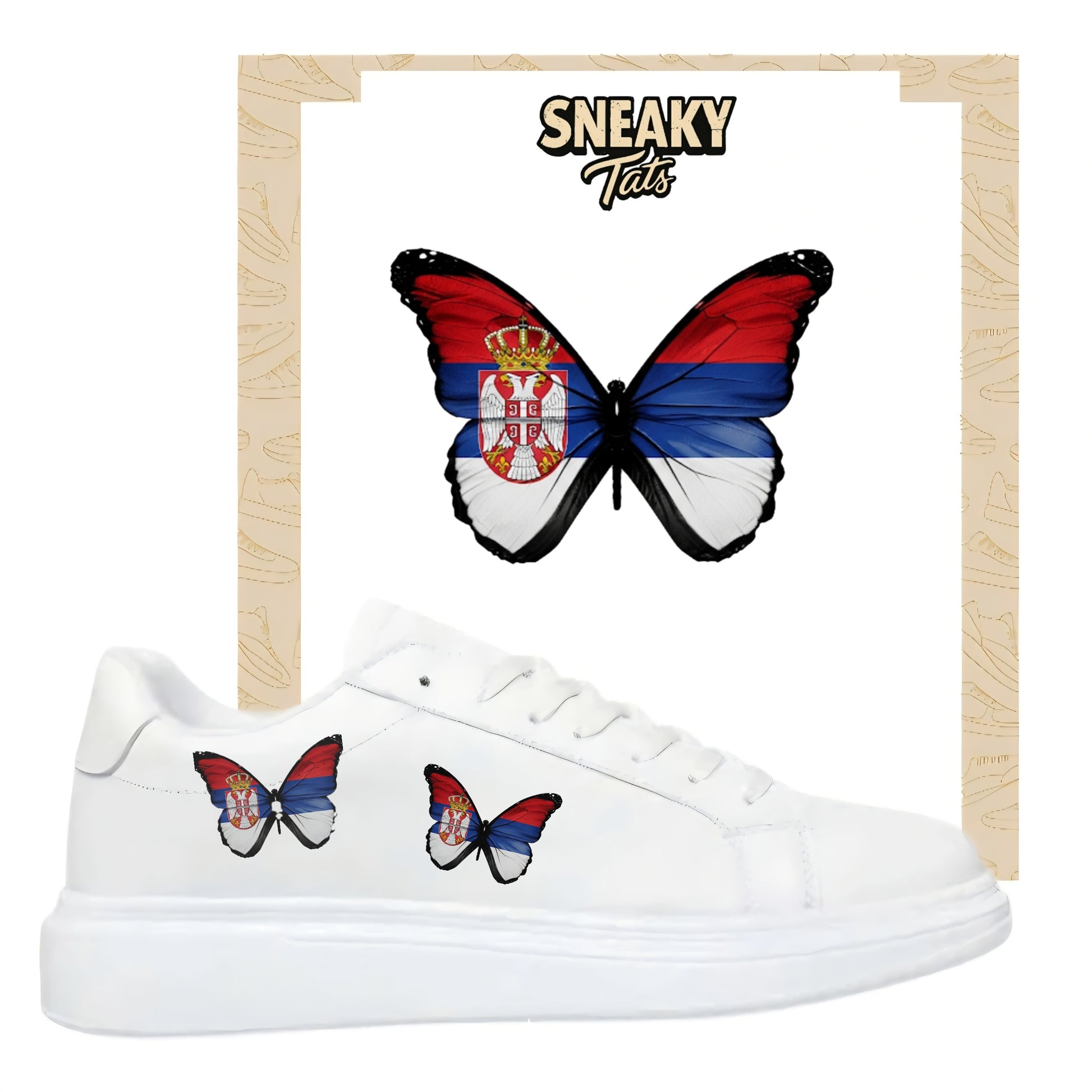 Sneakerfolien für verschiedene Schuharten Nike Adidas Puma Schmetterling serbien