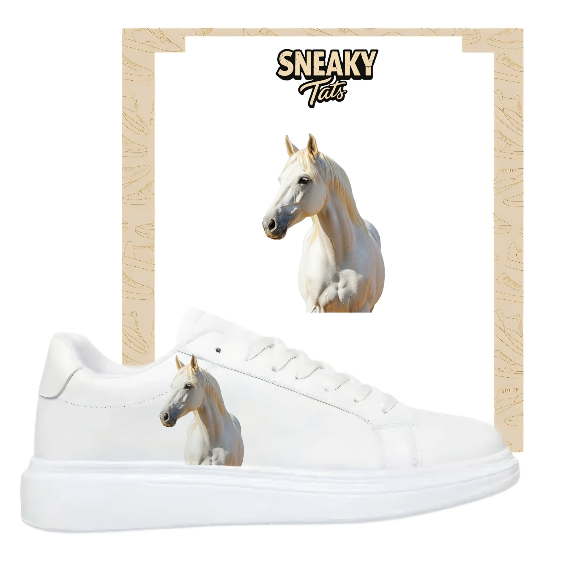 Sneakytats "weißes Pferd 0486"