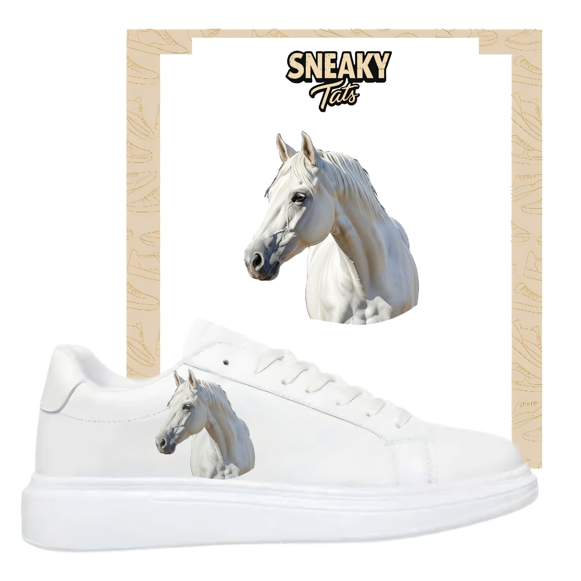 Sneakytats "weißes Pferd 0512"