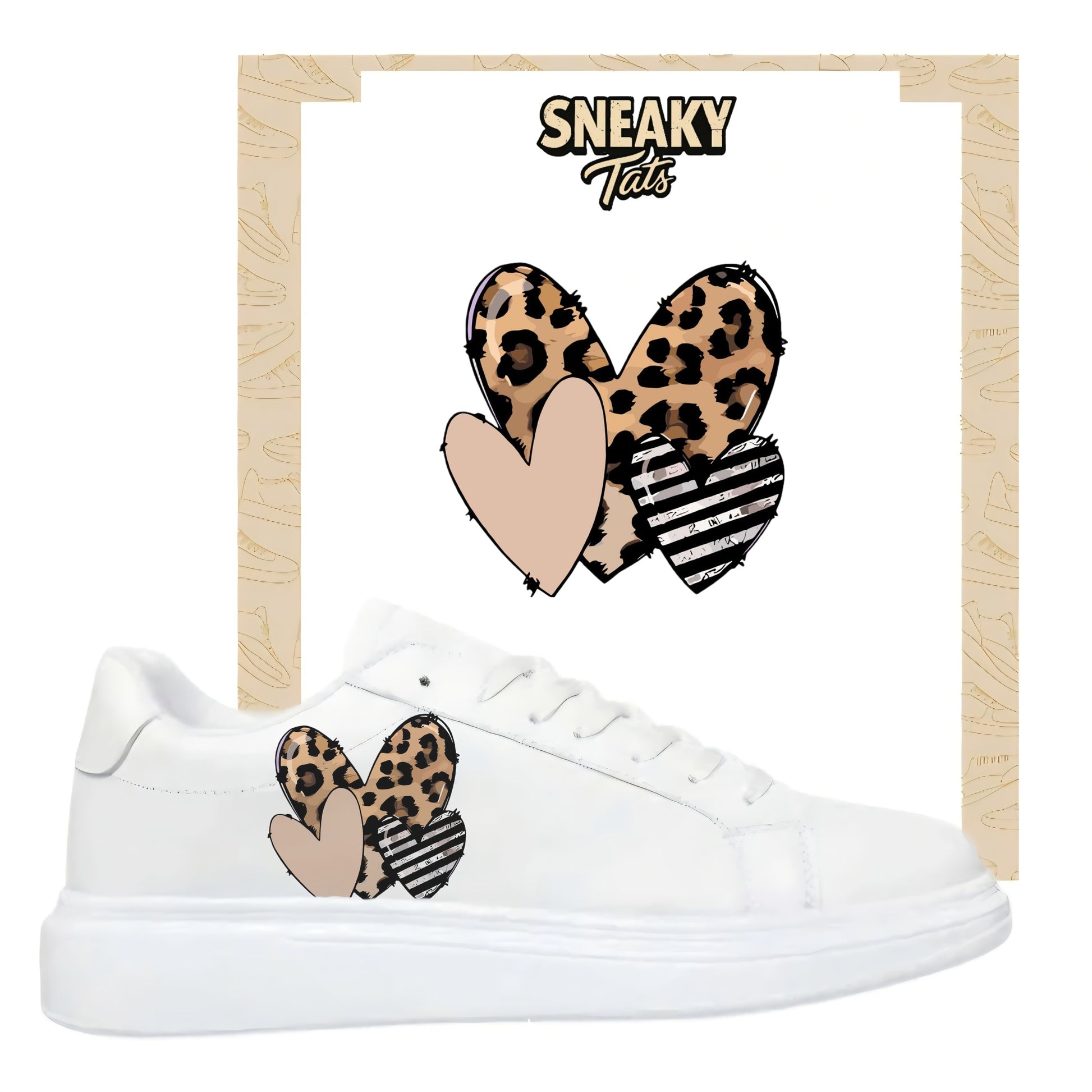 herz mit leopardmuster von sneakytats für customer und sneakerfans