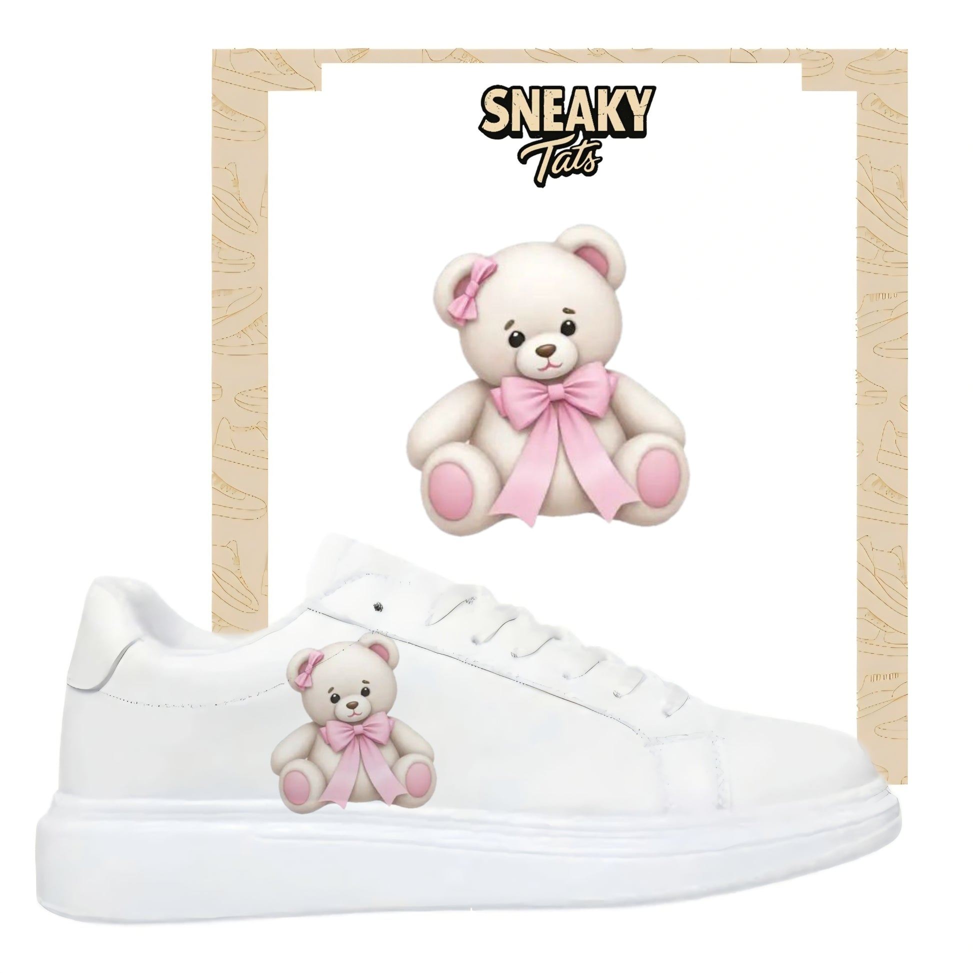 kuschelbär kindermotiv für kinderschuhe von sneakytats