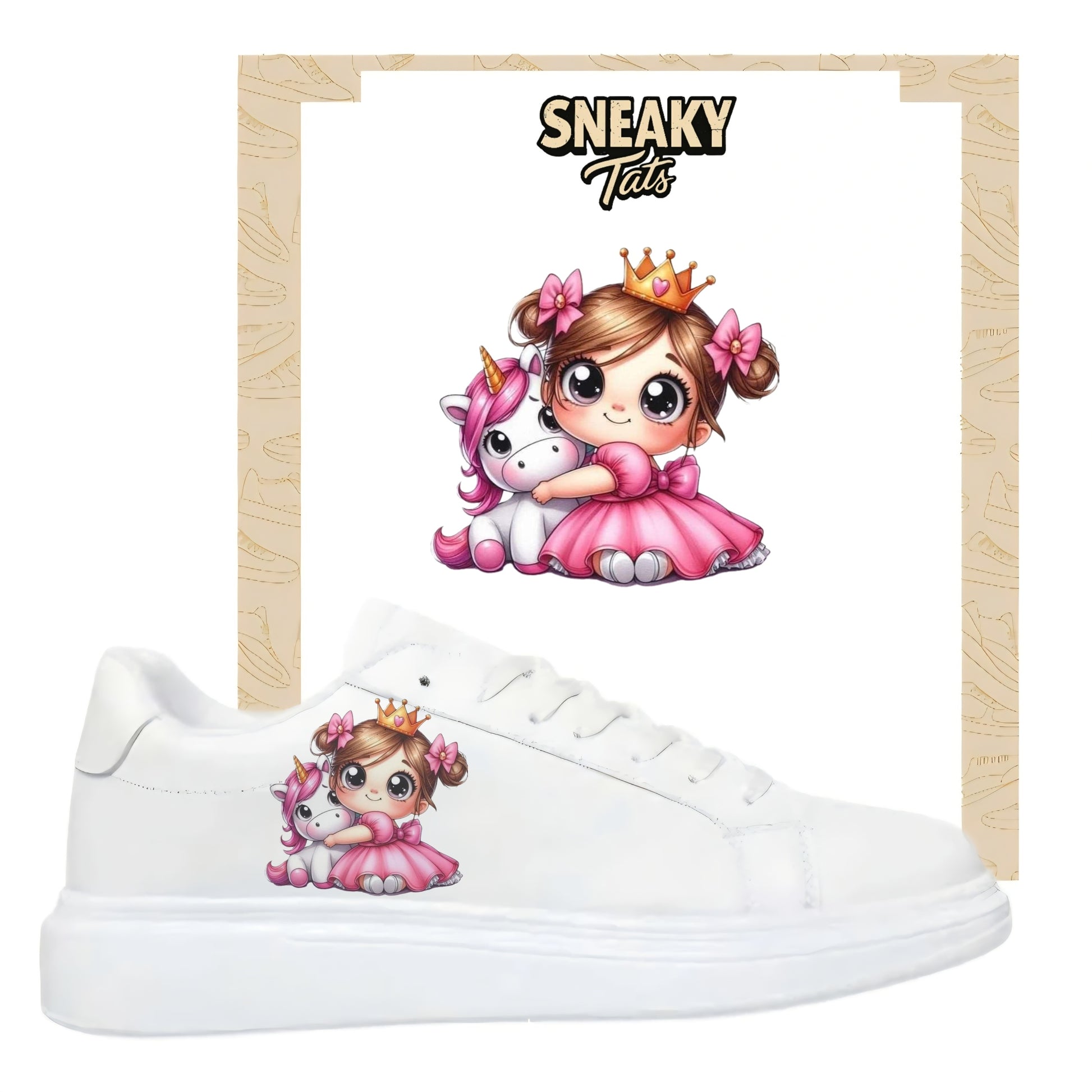 Einhorn mit mädchen bügelfolie für Kinderschuhe von sneaktytats