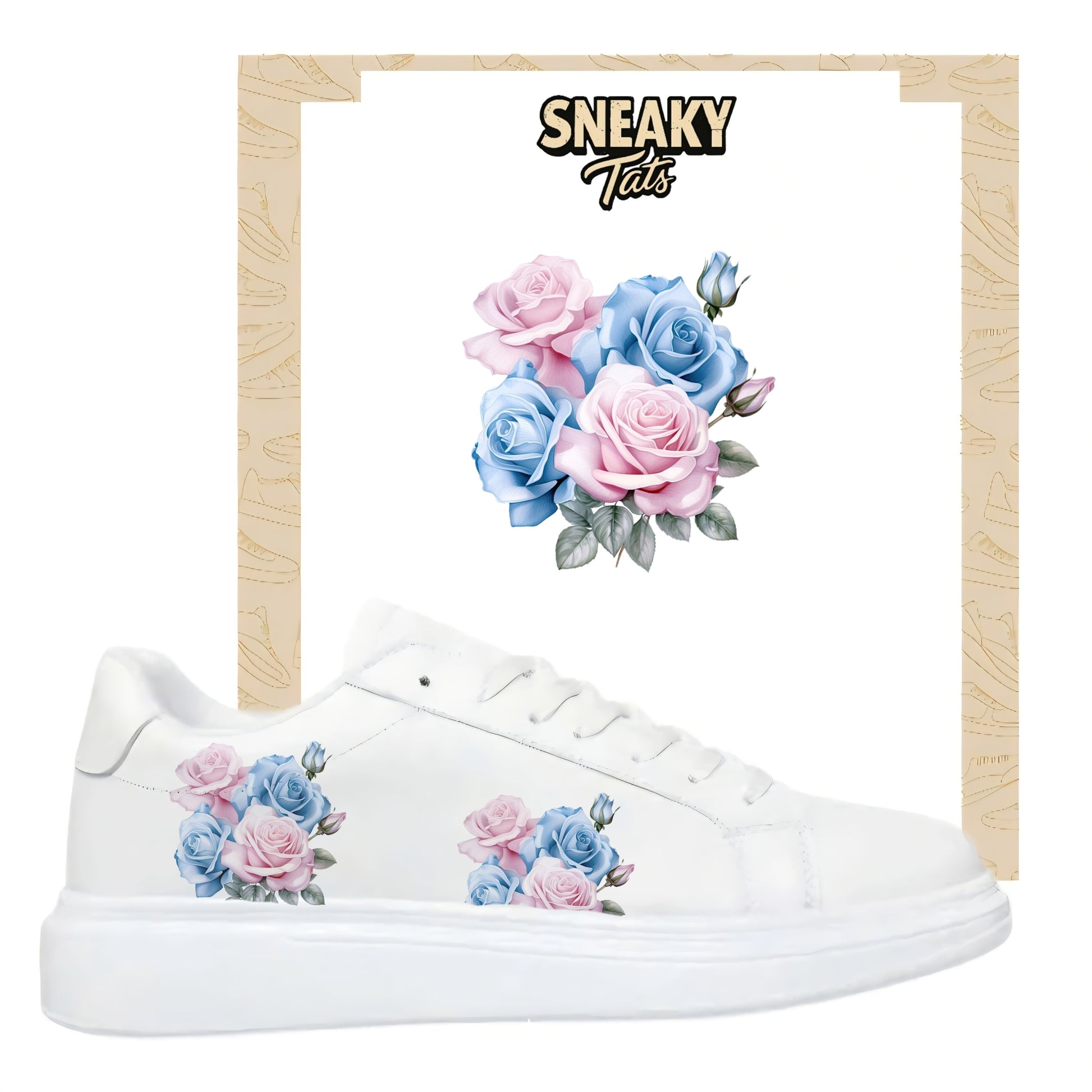 Blaue-rosane Rosen zum aufbügeln für alle schuhe