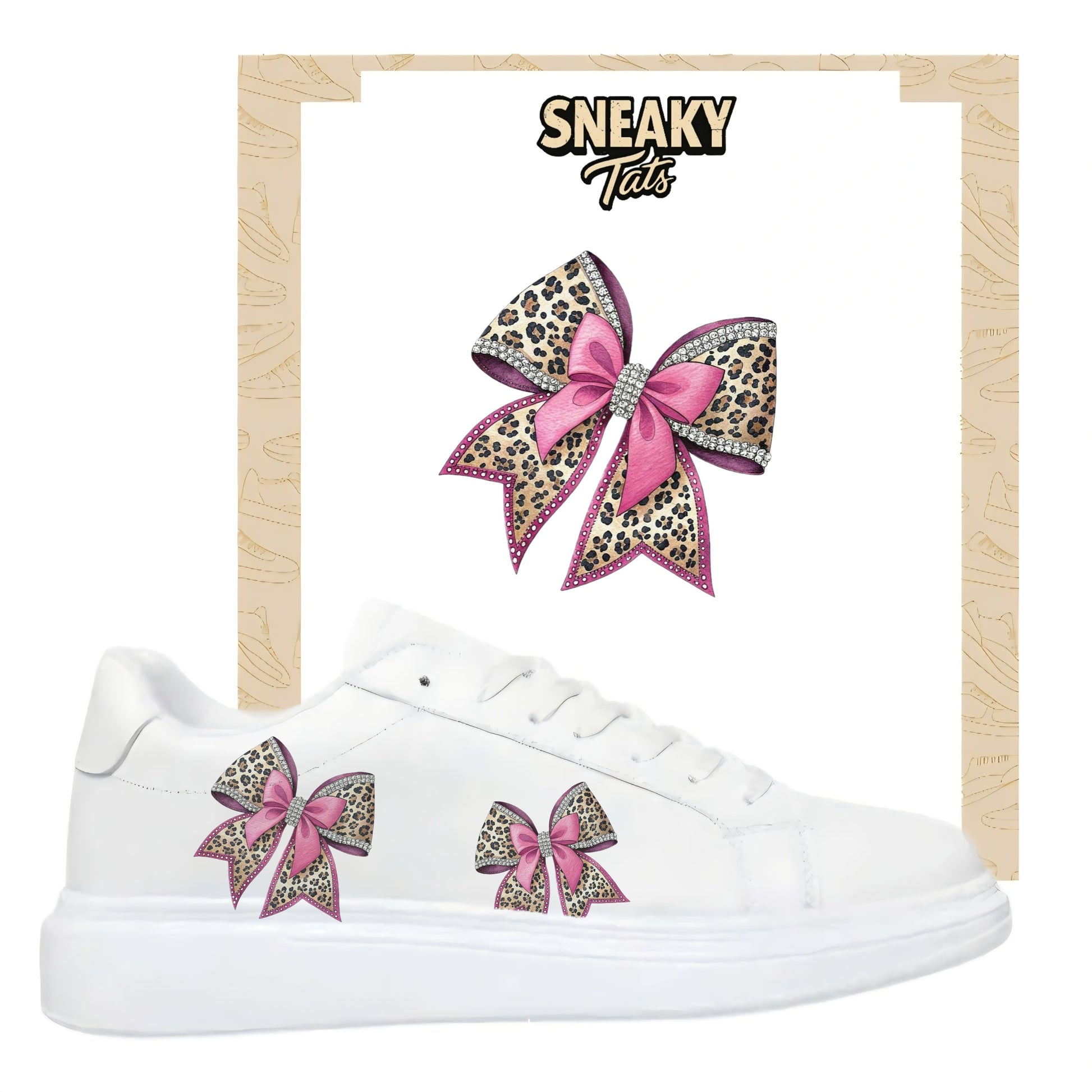 schleifen mit tigermuster bügelfolie designe deine eigenen schuhe