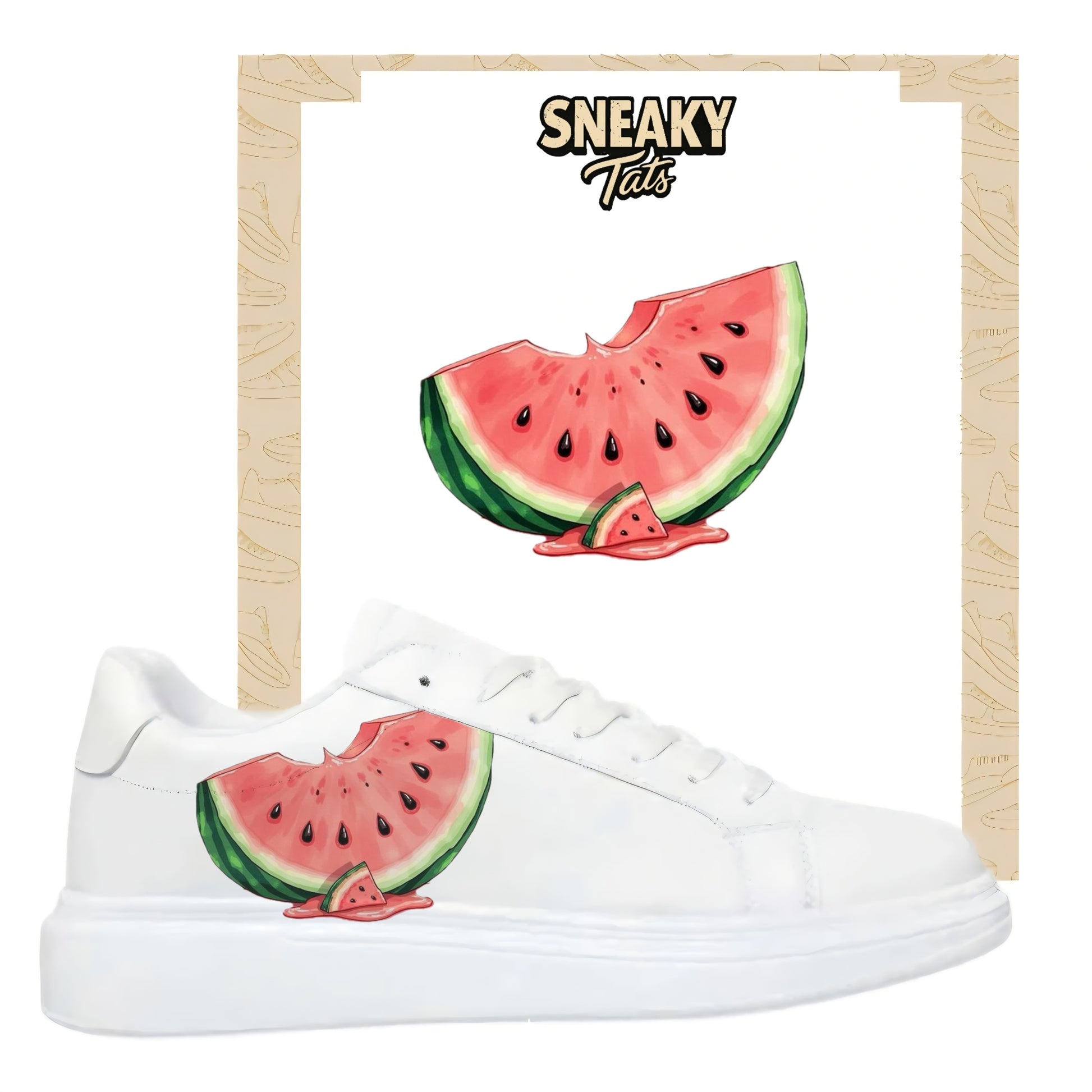 Bügelfolien für alle Schuhe zum selber personalisieren custom Sneaker Wassermelone
