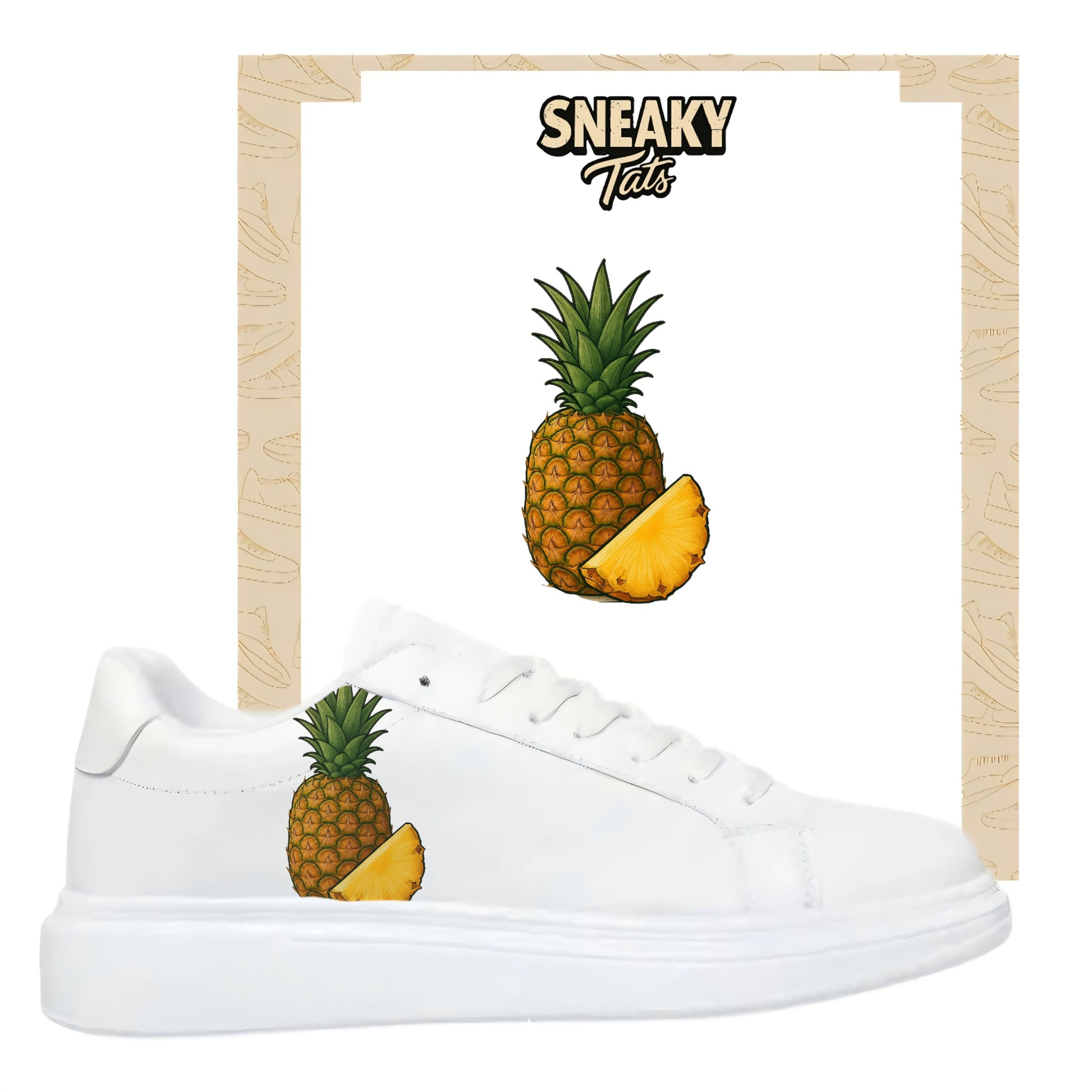 Sneakytats Bügelfolie Ananas mit Scheibe Obst zum selbstgestalten