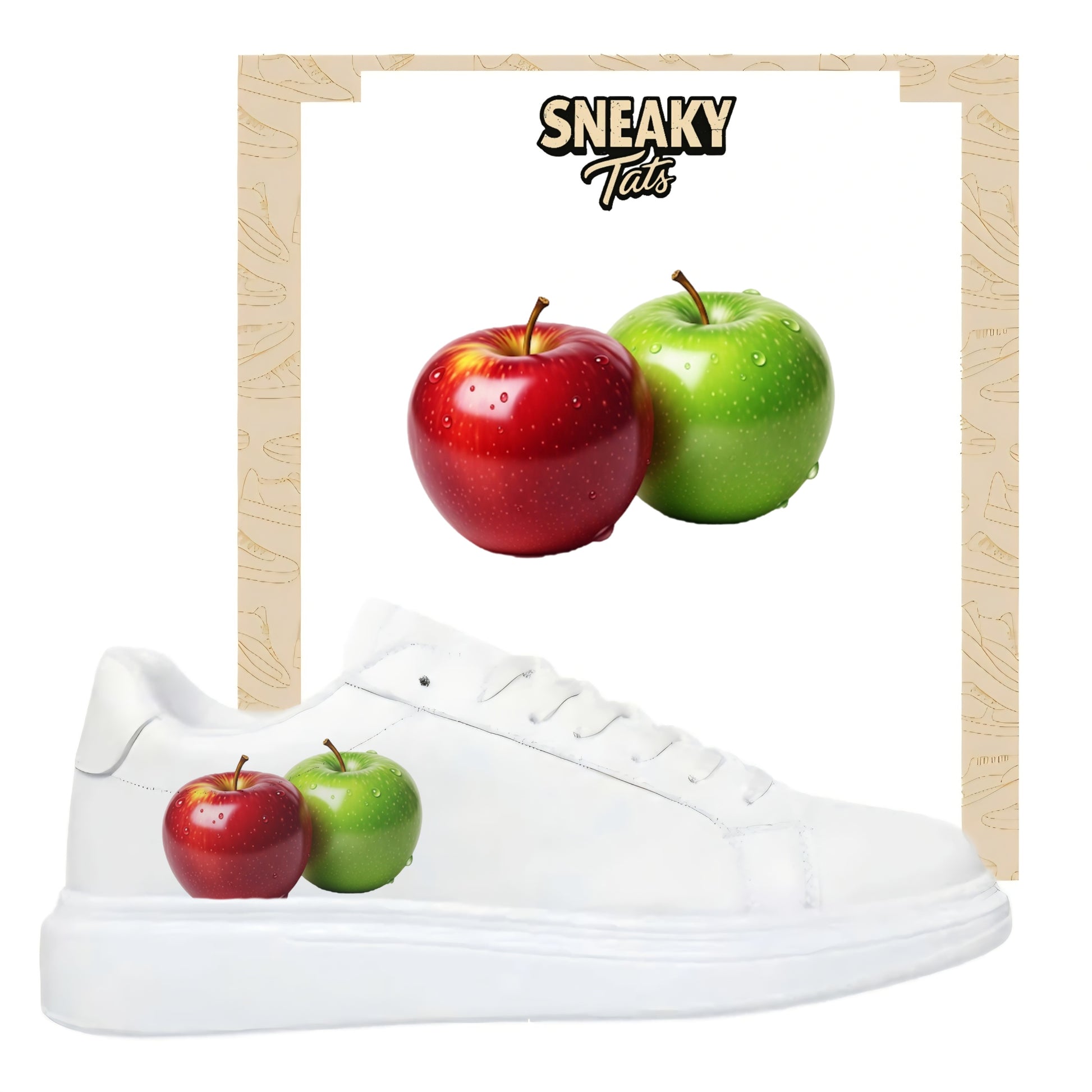 Personalisierte Sneaker mit Apple Motiv einfach aufbügeln