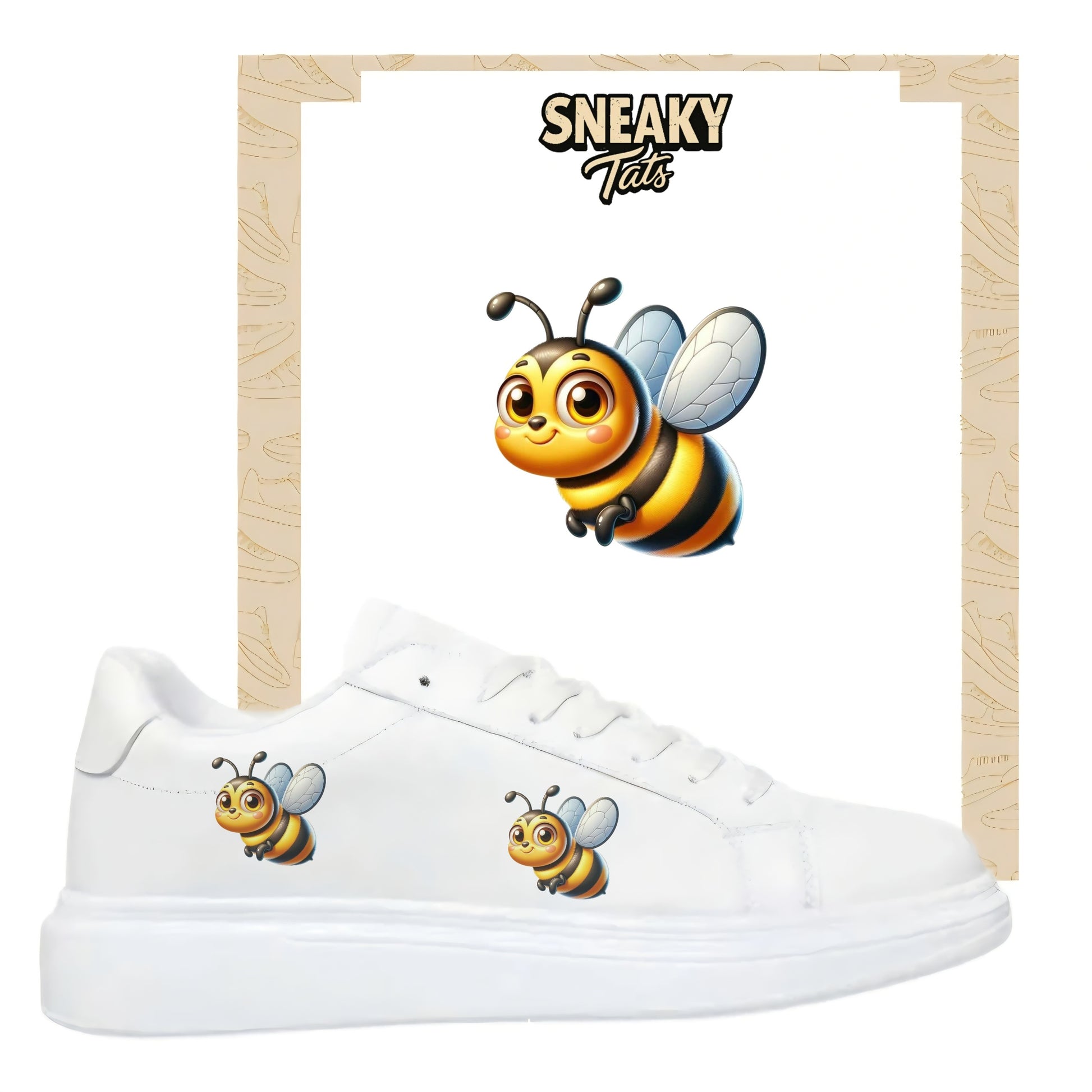 Bügelbilder für mehrere Sneakerarten Biene