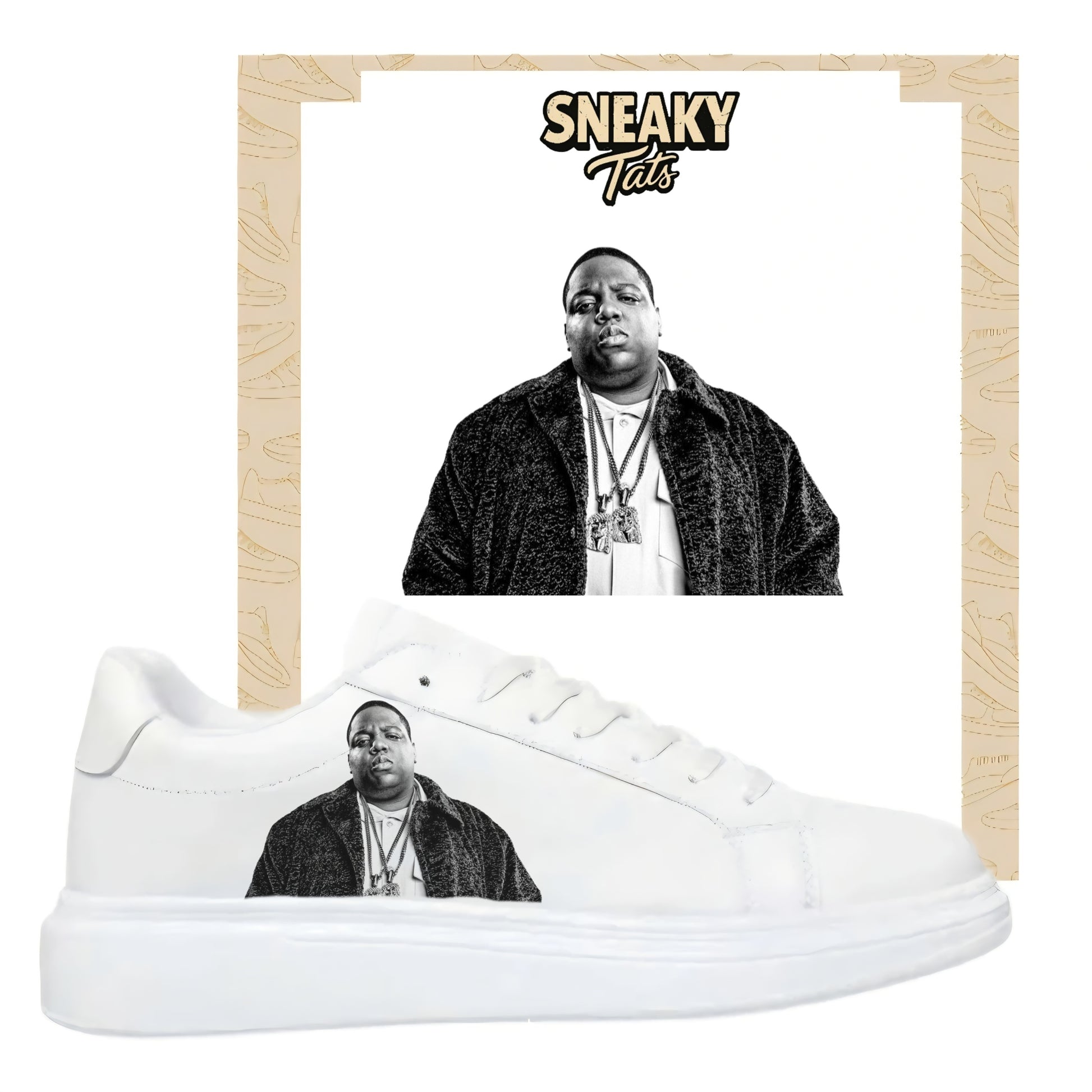Bügelbilder für mehrere Sneakerarten Nike Puma Adidas Badelatschen Biggie