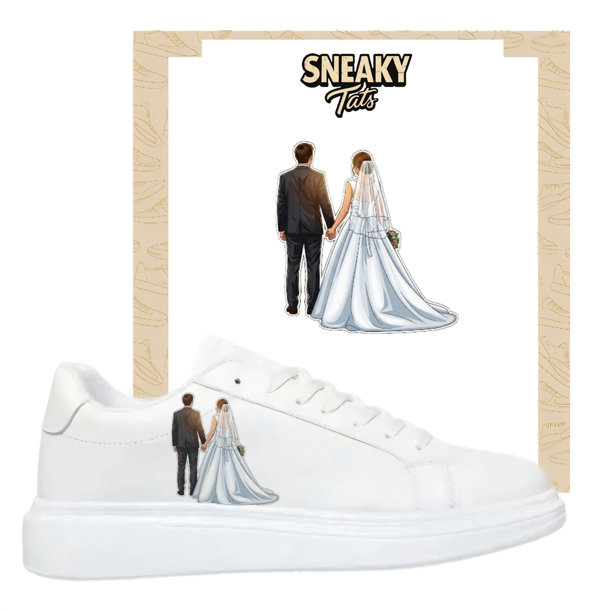Bügelbild für alle Schuhe zum selber gestalten custom Sneaker wedding Braut