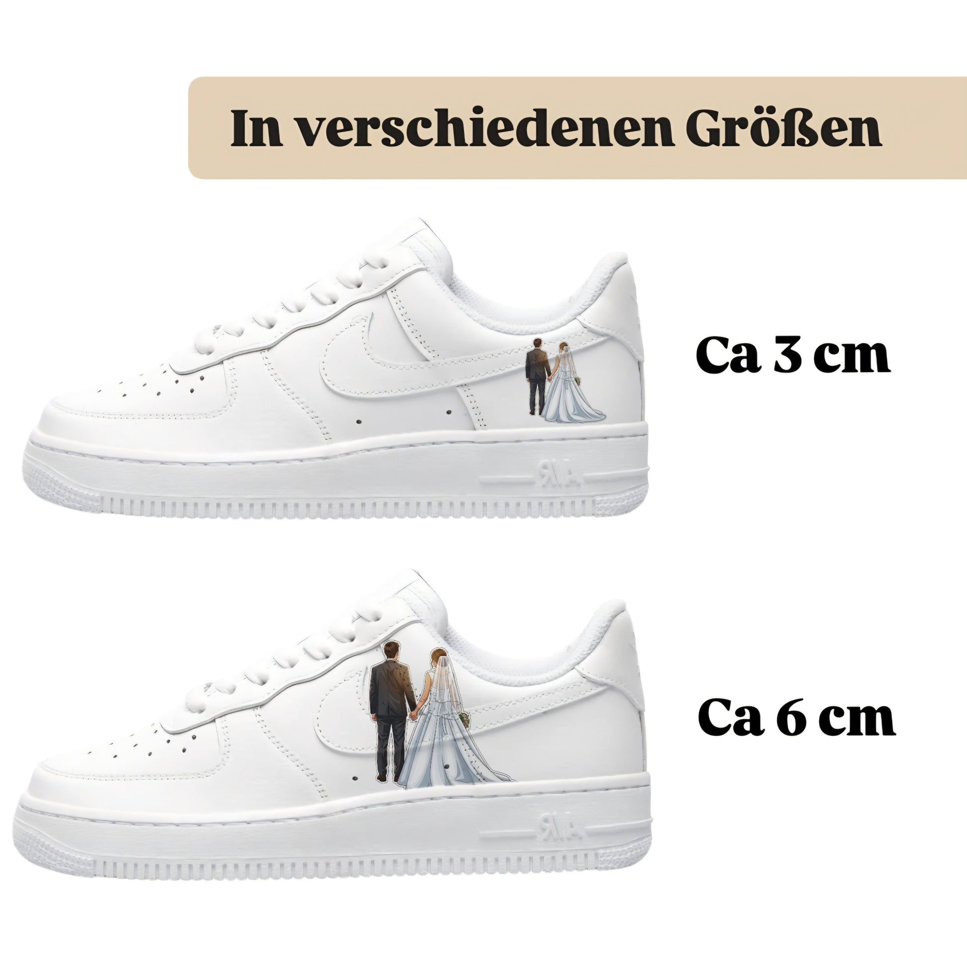 Bügelbild für alle Schuhe zum selber gestalten custom Sneaker wedding Braut