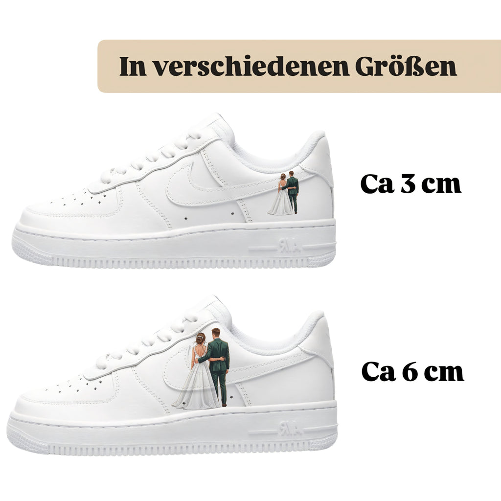 Bügelbild für alle Schuhe zum selber gestalten custom Sneaker wedding Braut