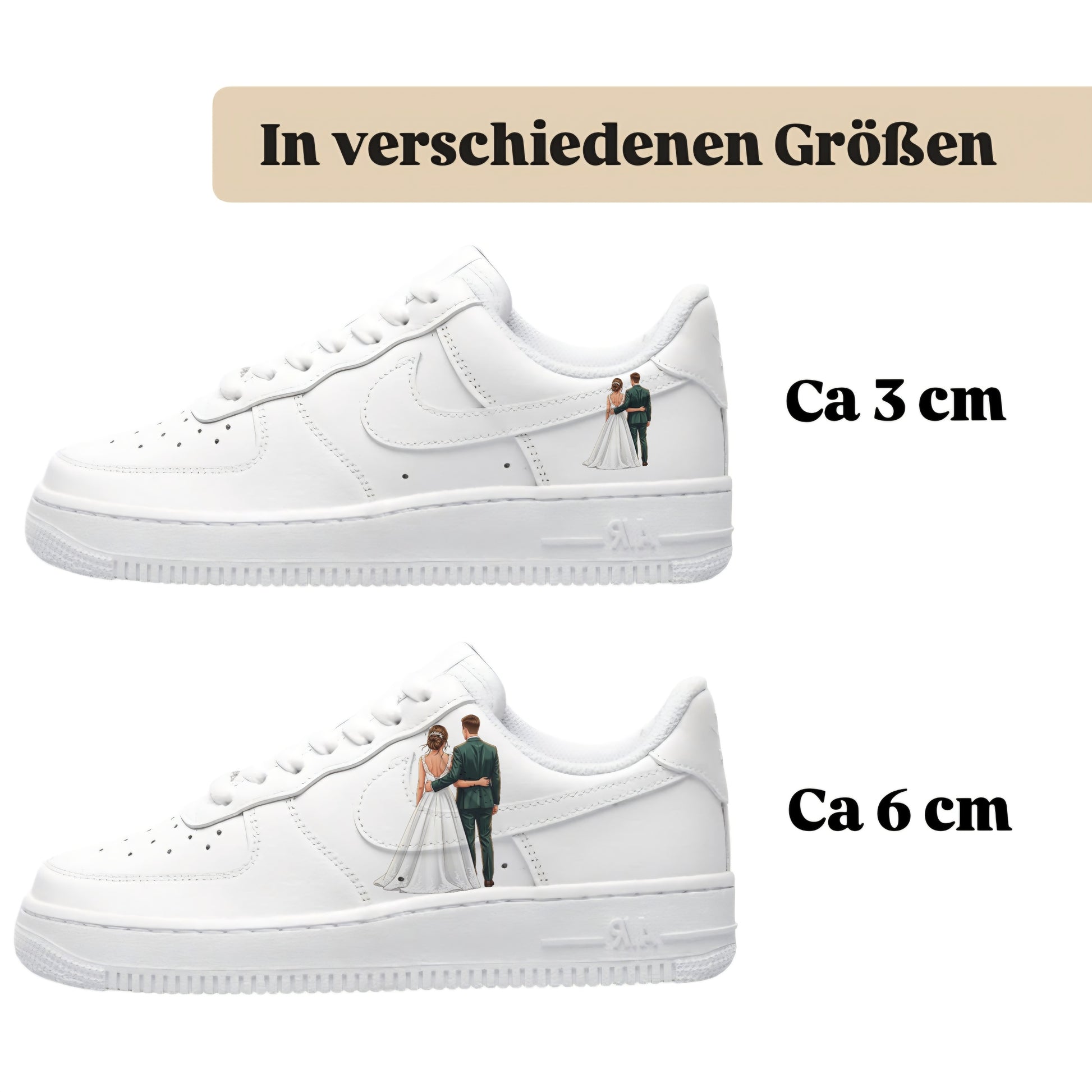 Bügelbild für alle Schuhe zum selber gestalten custom Sneaker wedding Braut
