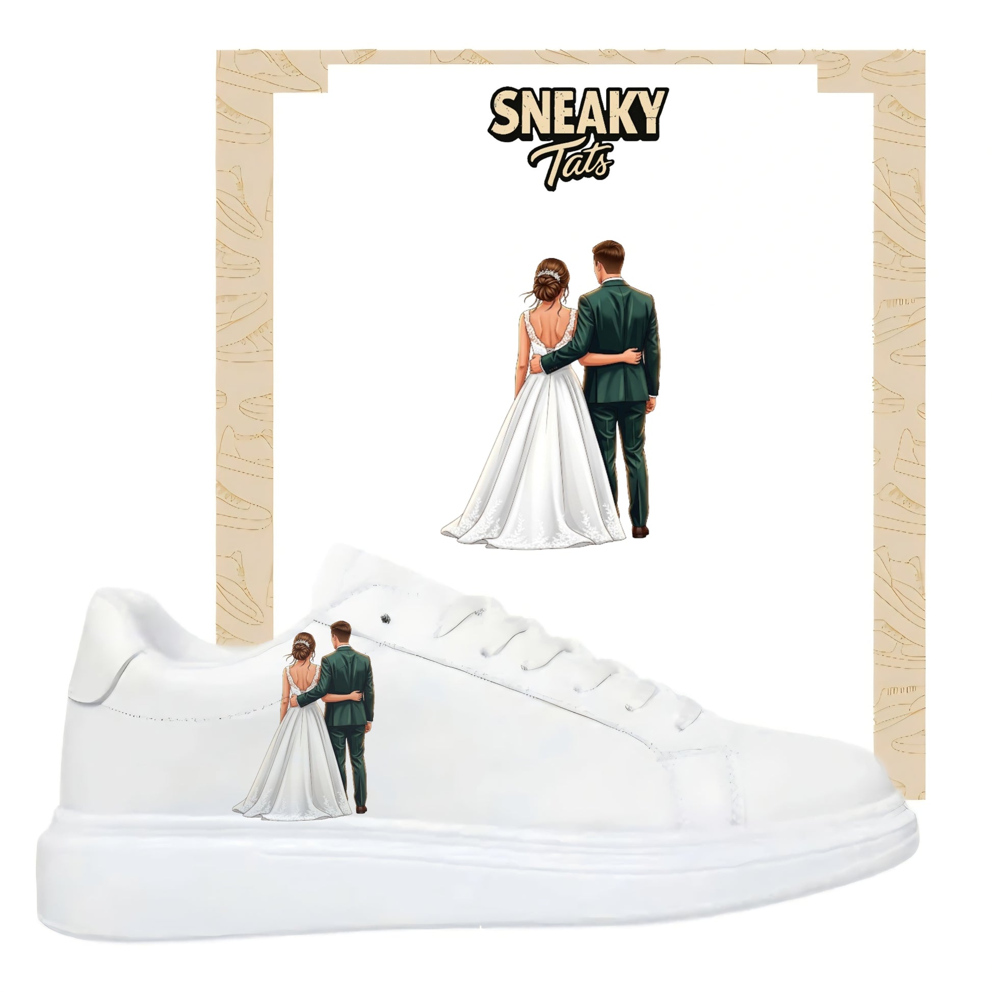 Bügelbild für alle Schuhe zum selber gestalten custom Sneaker wedding Braut
