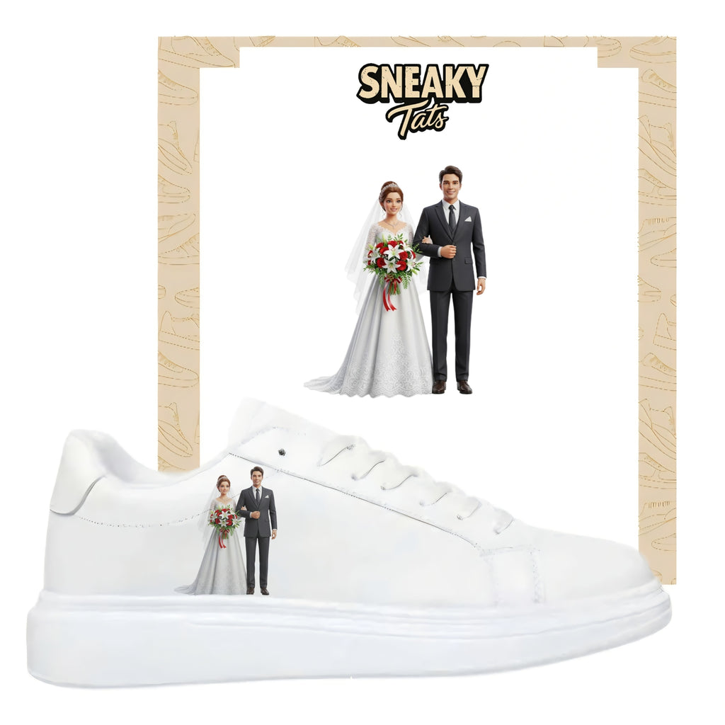 Bügelbild für alle Schuhe zum selber gestalten custom Sneaker wedding Braut