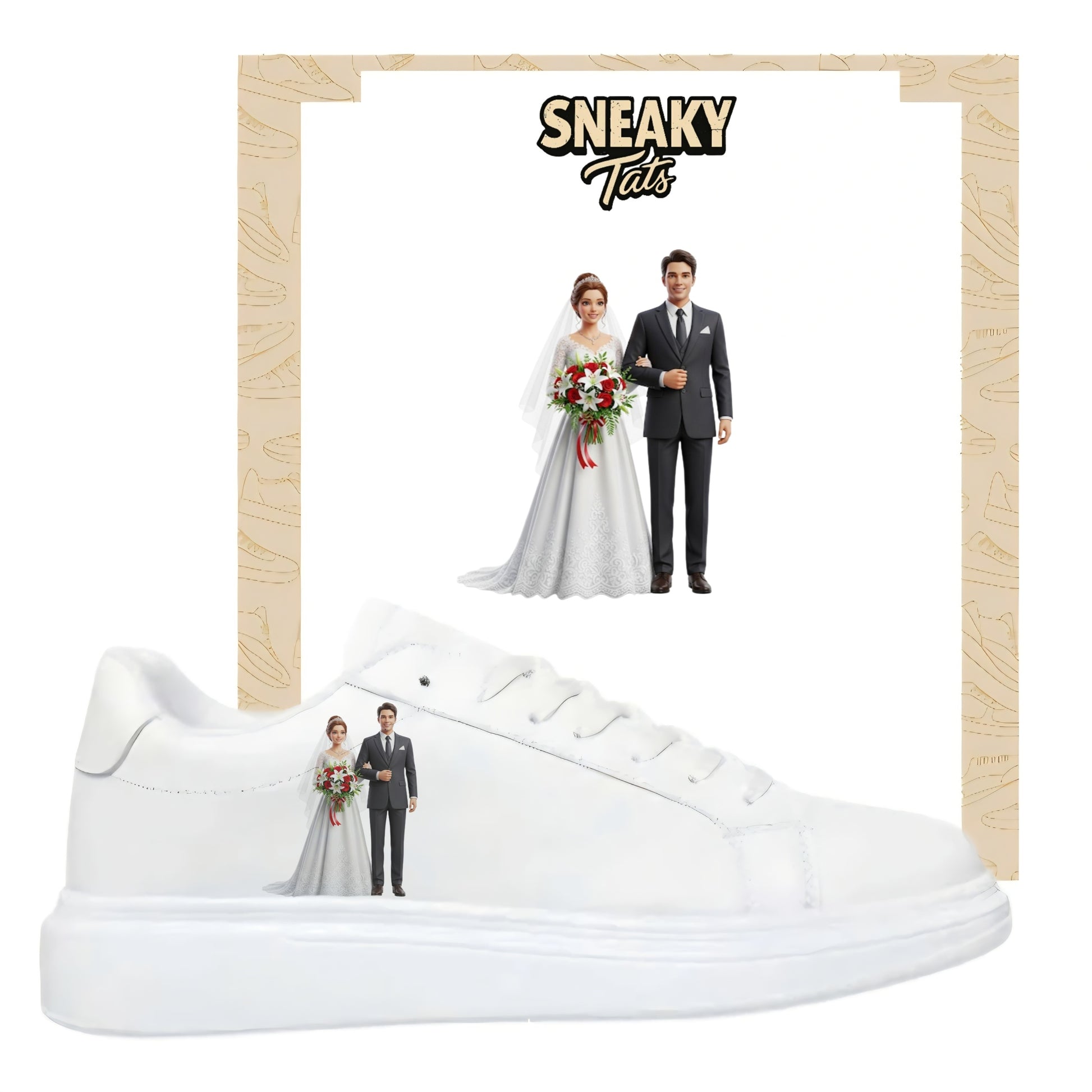 Bügelbild für alle Schuhe zum selber gestalten custom Sneaker wedding Braut