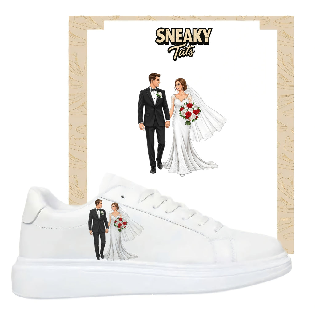 Bügelbild für alle Schuhe zum selber gestalten custom Sneaker wedding Braut