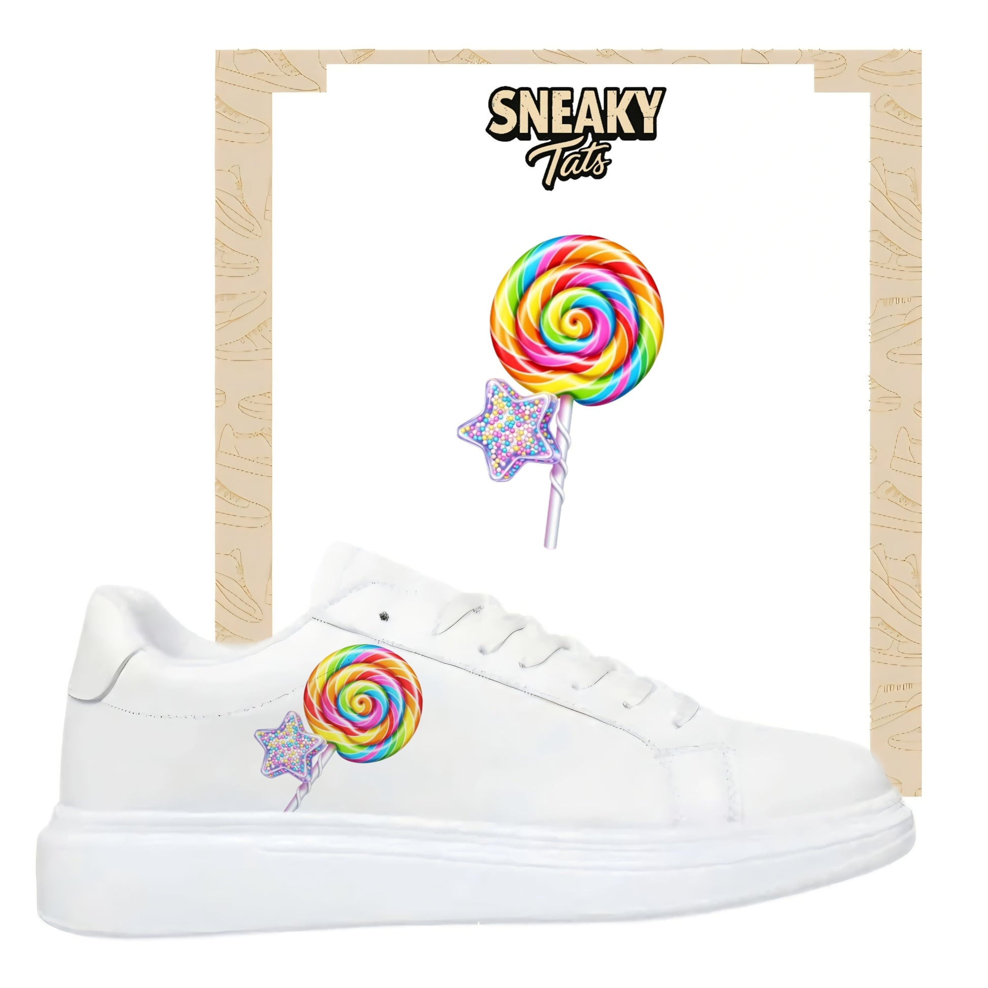 Bügelbild für alle Schuhe zum selber gestalten custom Sneaker Lolipop