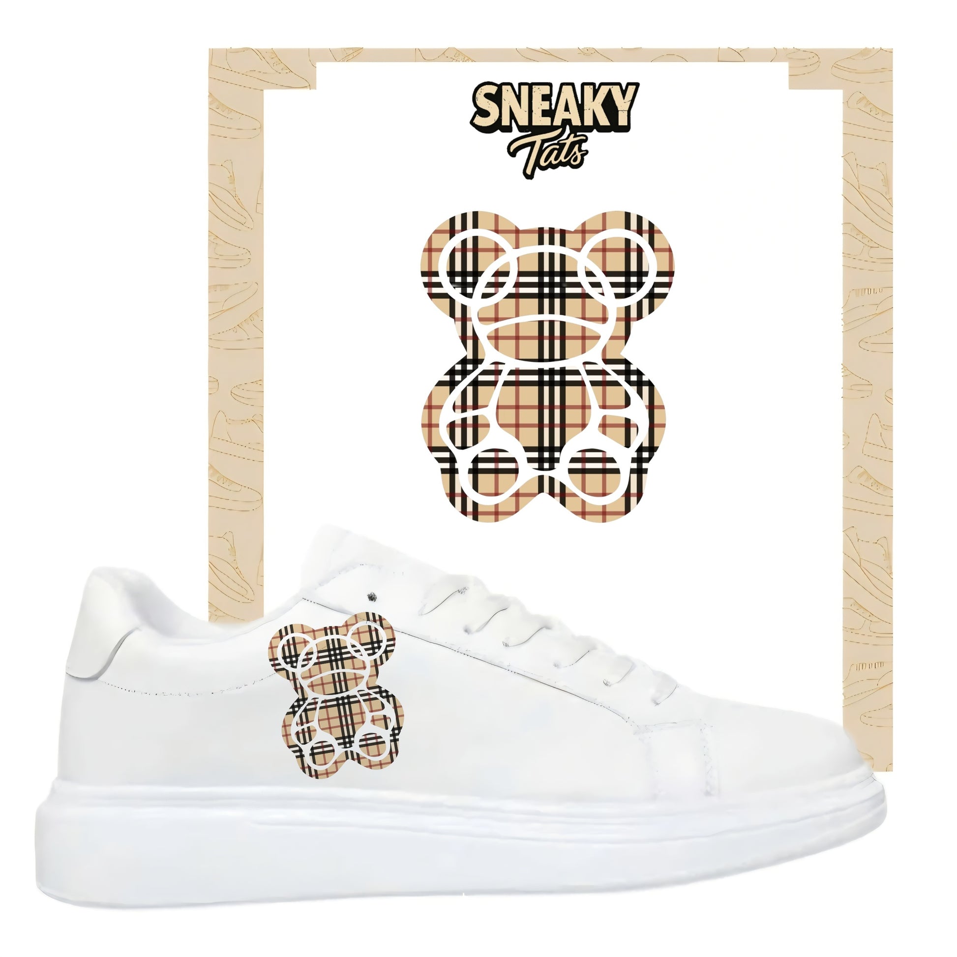Bügelbilder für mehrere Sneakerarten Nike Puma Adidas Badelatschen Design Teddy