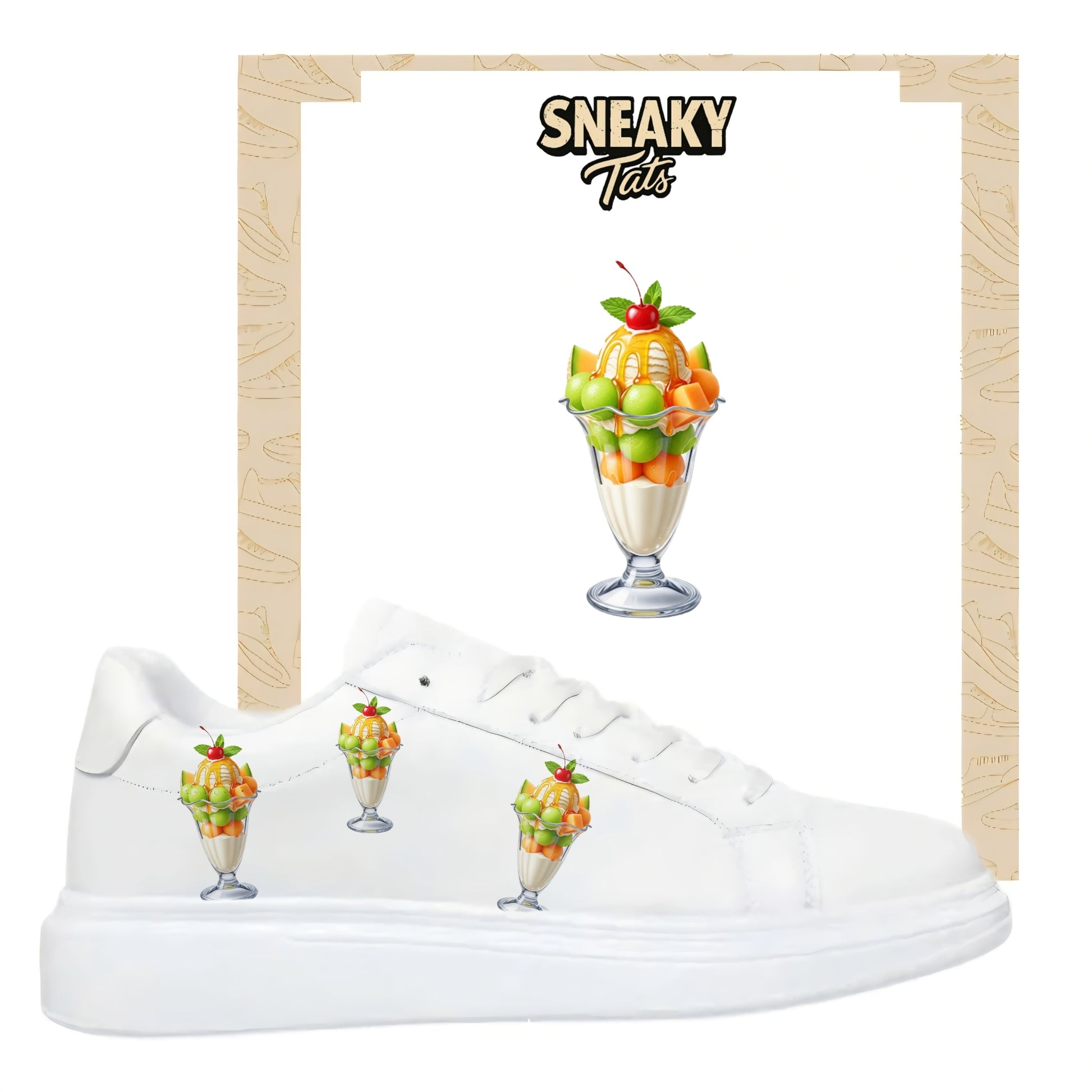 Eisbecher mit Melone Bügelfolie für deine sneaker von sneakytats