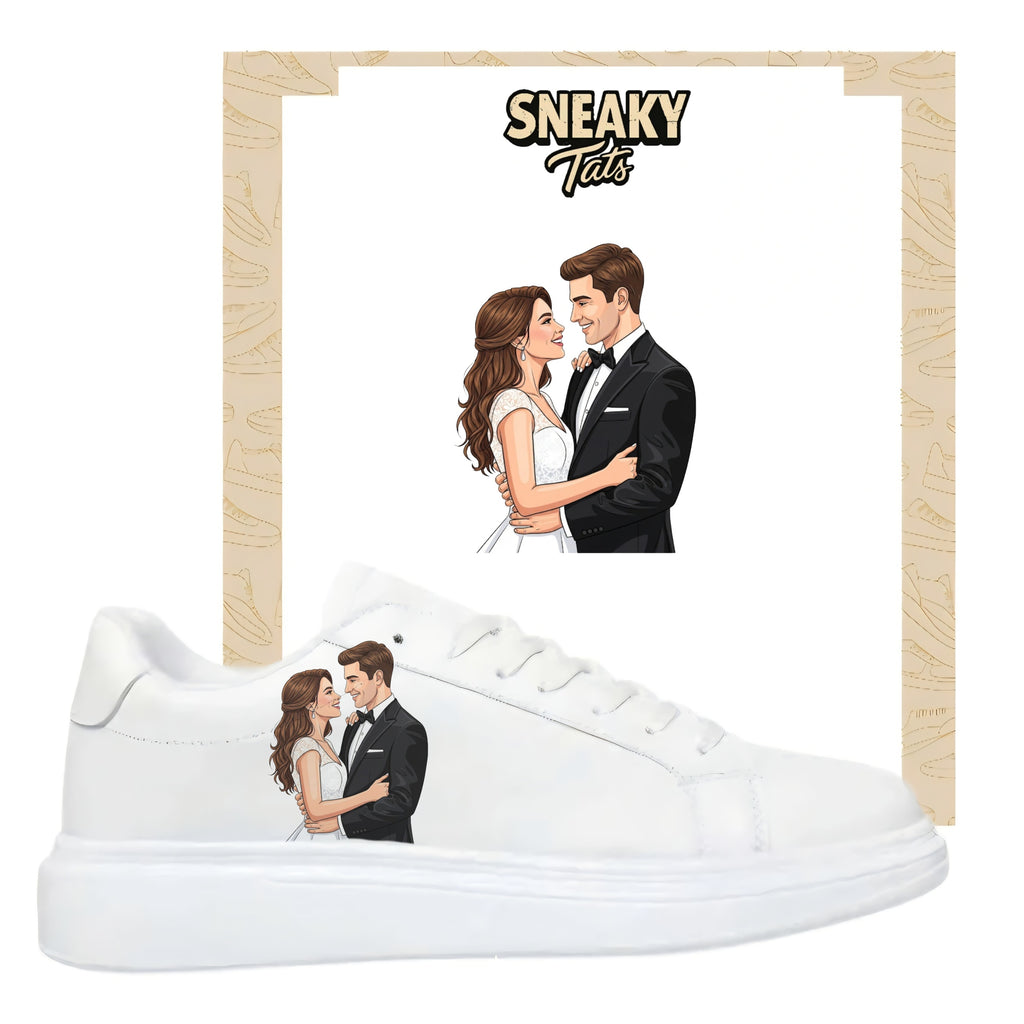 Bügelbild für alle Schuhe zum selber gestalten custom Sneaker wedding Braut