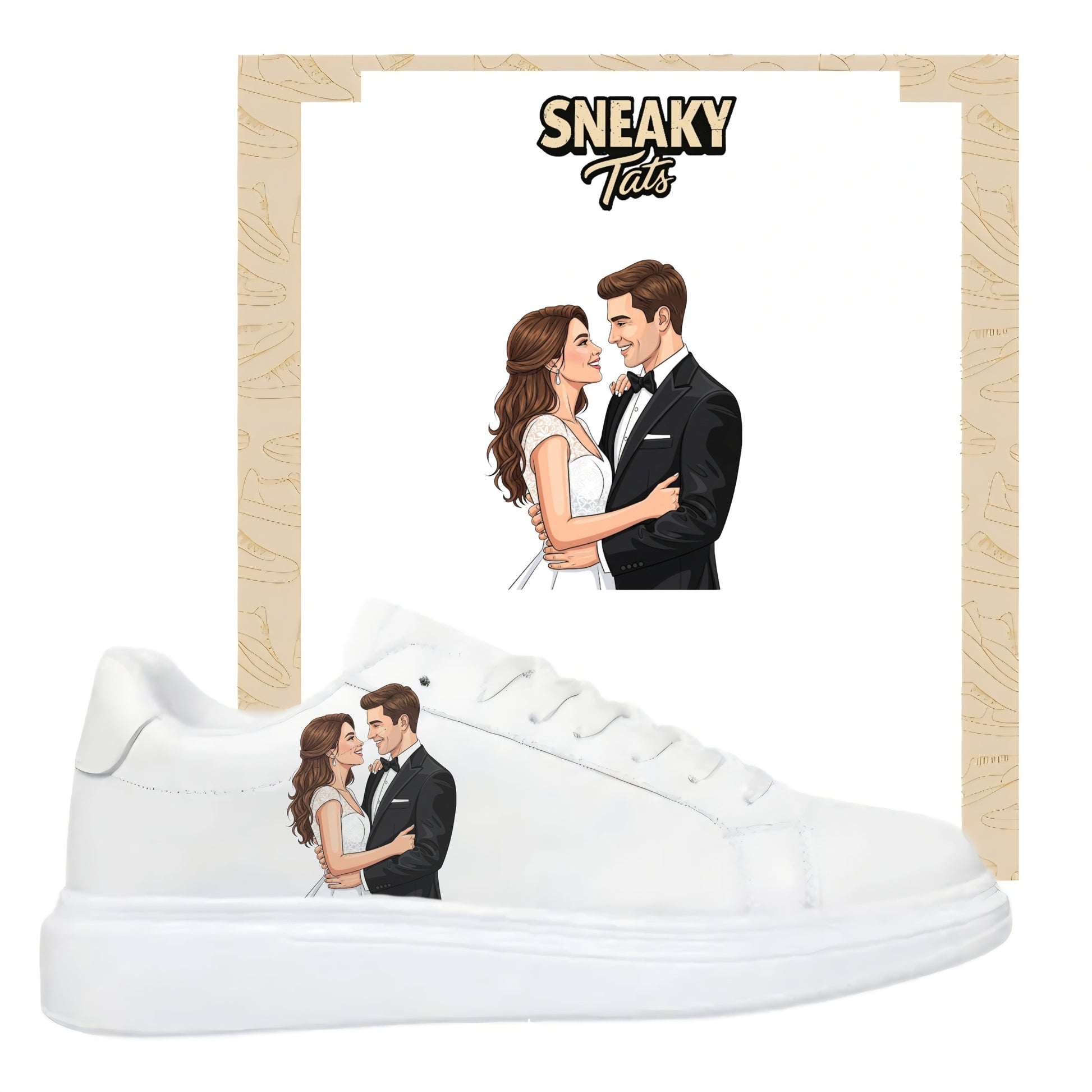 Bügelbild für alle Schuhe zum selber gestalten custom Sneaker wedding Braut