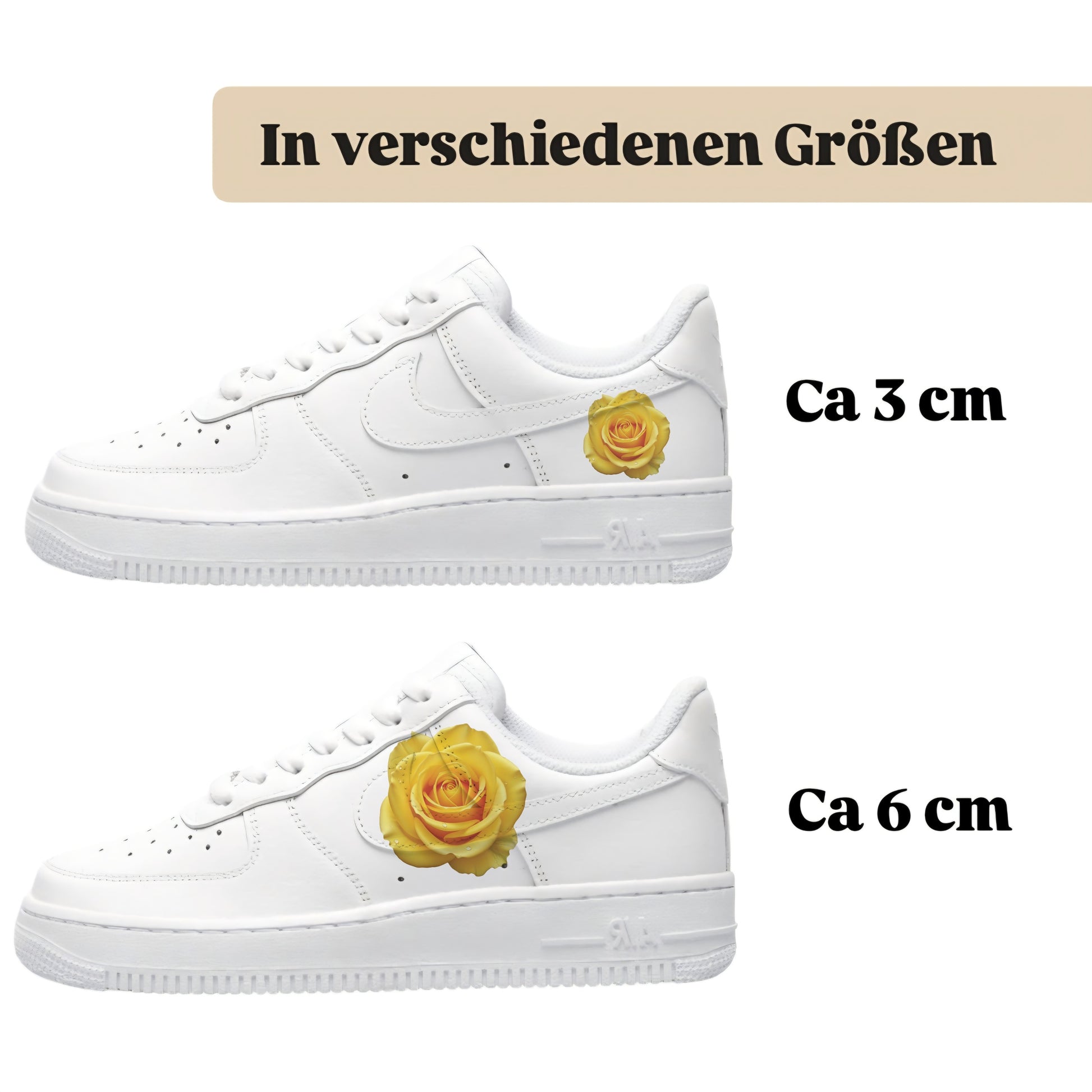 Rosen Flowers gelbe Bügelbild zum Selbstgestalten für verschiedene Schuhe