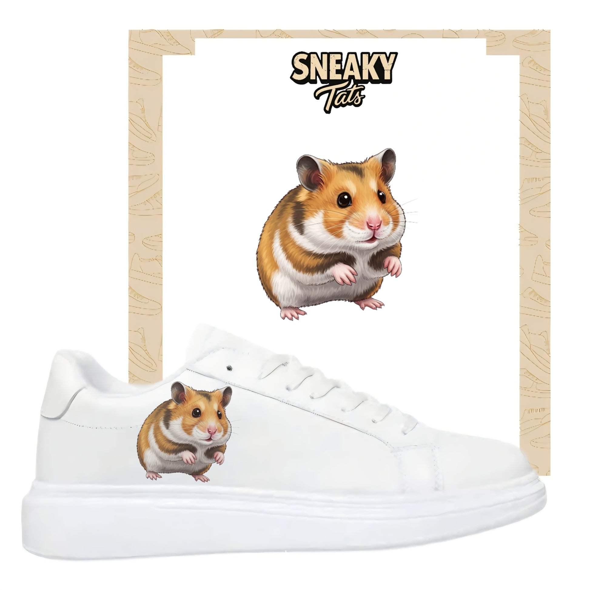 Bügelbild für alle Schuhe zum selber gestalten custom Sneaker Hamster