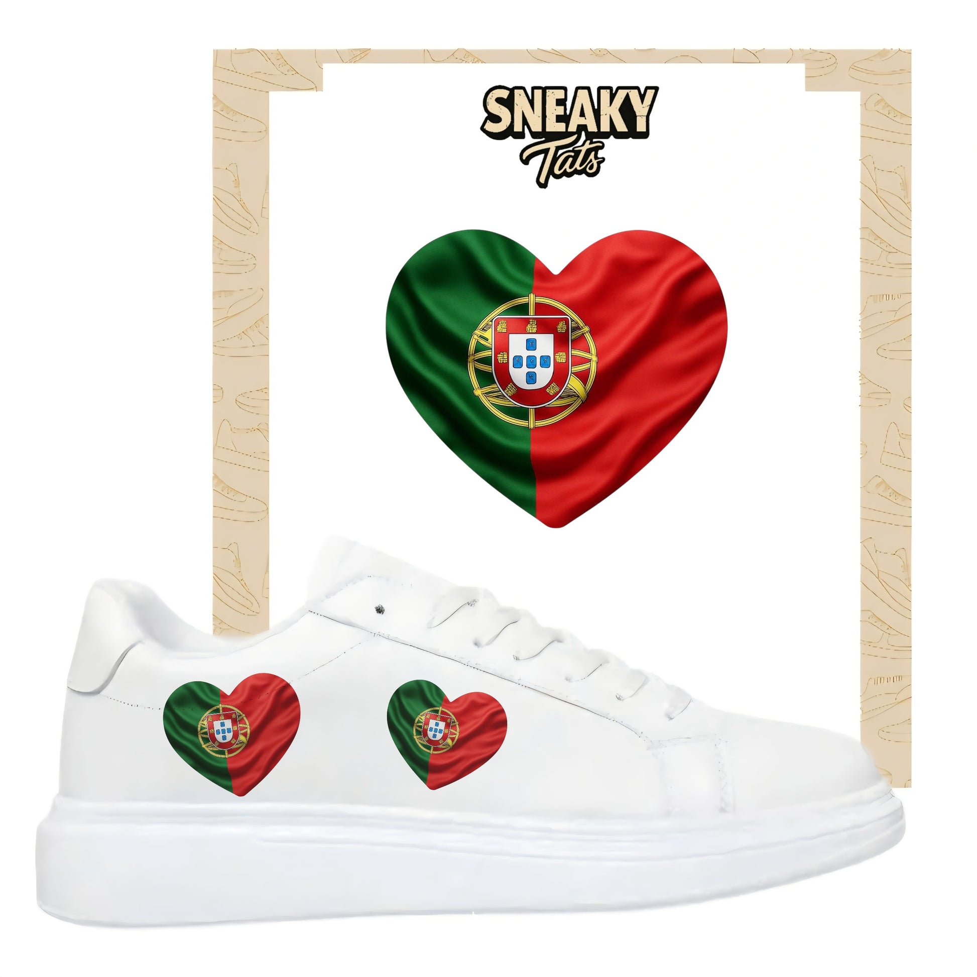 Bügelbild für alle Schuhe zum selber gestalten custom Sneaker Portugal