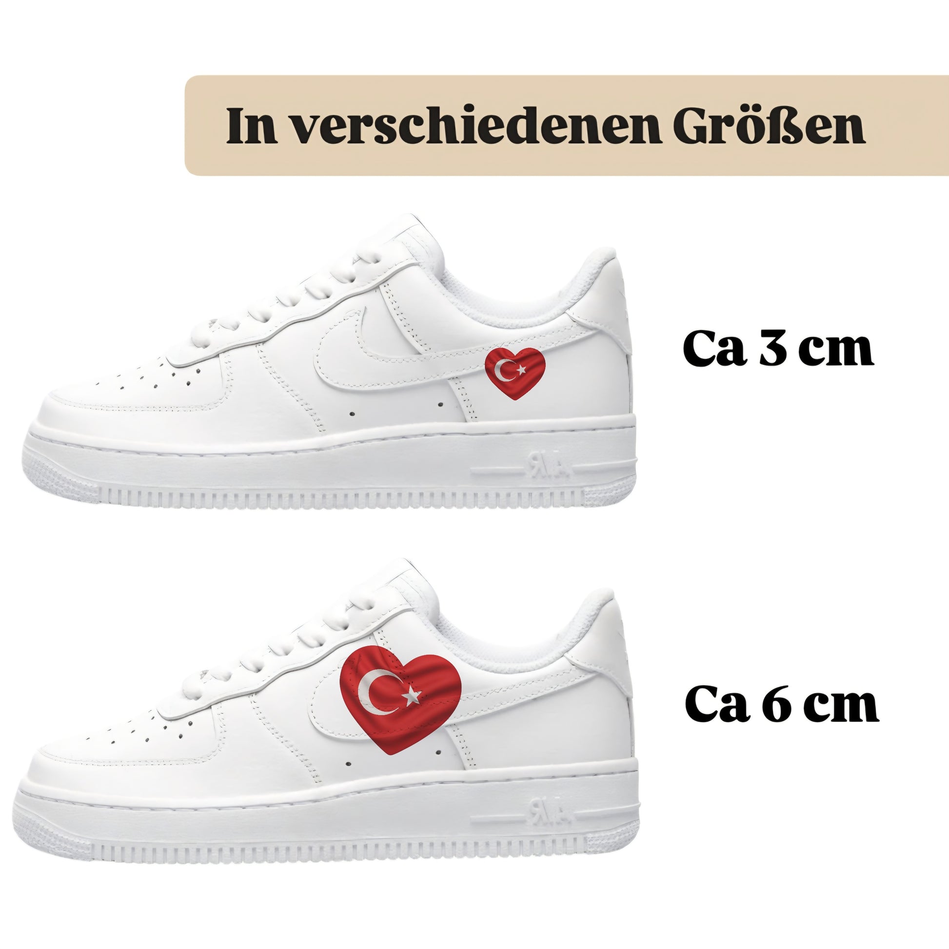 Sneakerfolien für verschiedene Schuharten Nike Adidas Puma Herz Türkei