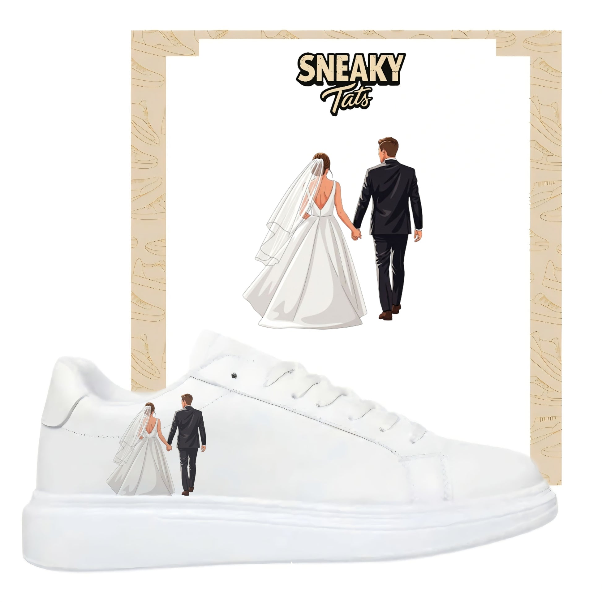 Bügelbild für alle Schuhe zum selber gestalten custom Sneaker wedding Braut