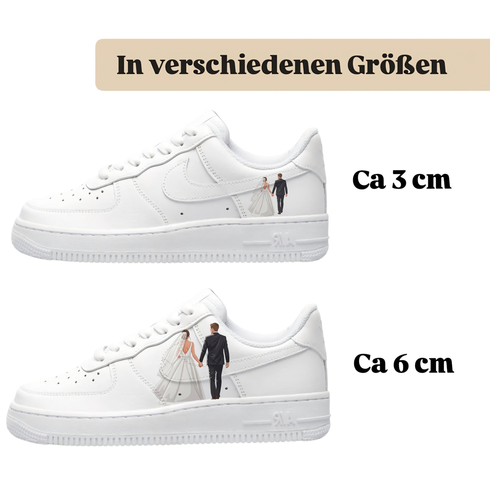 Bügelbild für alle Schuhe zum selber gestalten custom Sneaker wedding Braut
