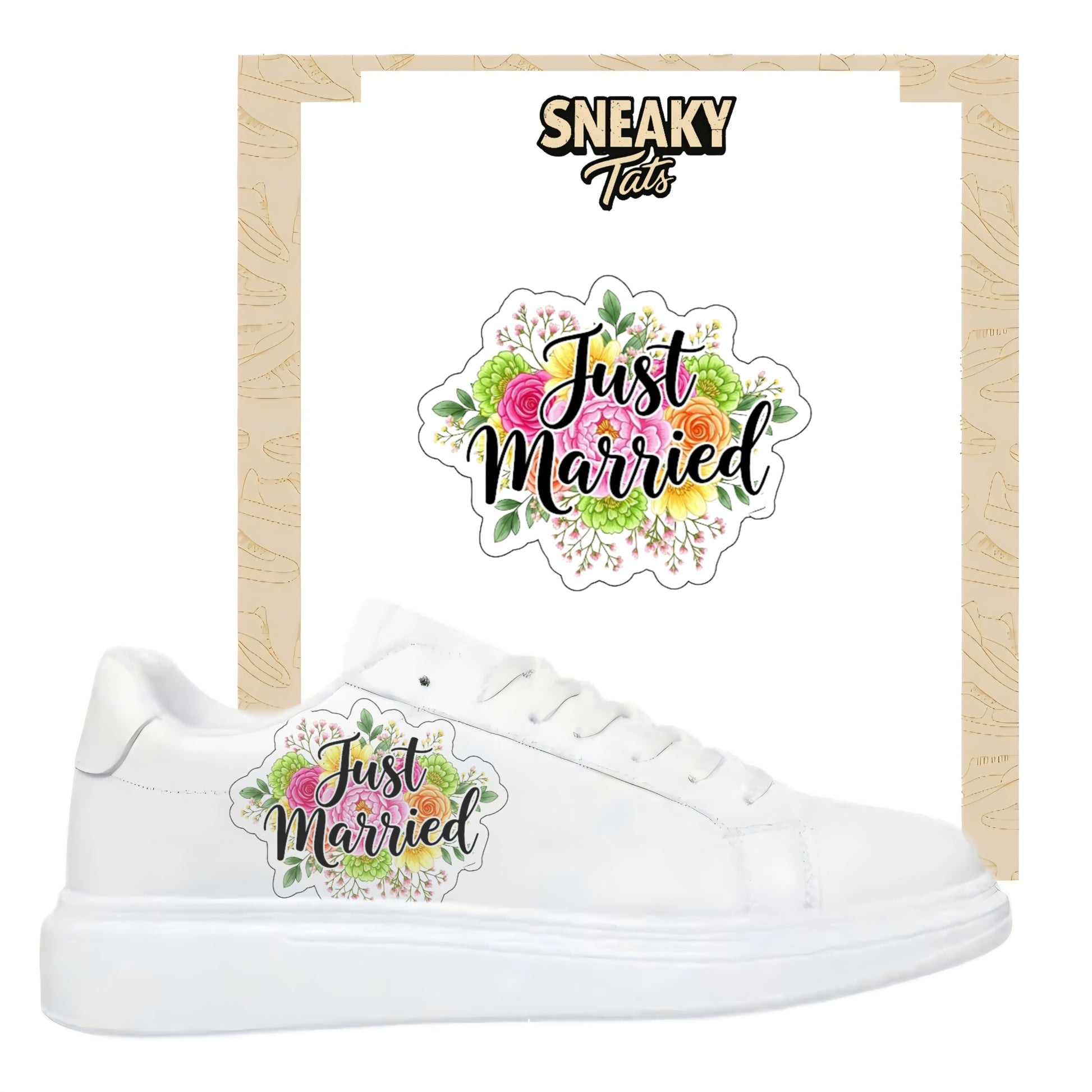 Bügelbild für alle Schuhe zum selber gestalten custom Sneaker wedding Hochzeit