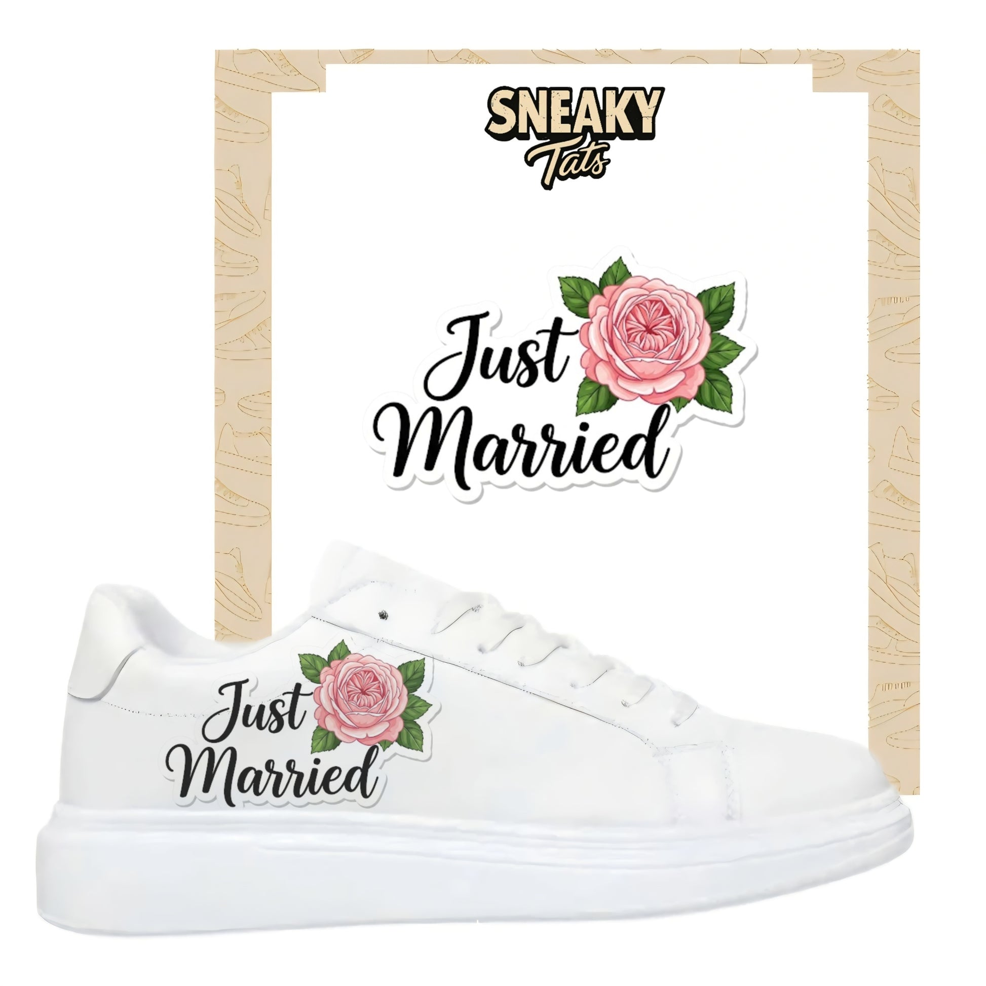 Bügelbild für alle Schuhe zum selber gestalten custom Sneaker wedding Hochzeit