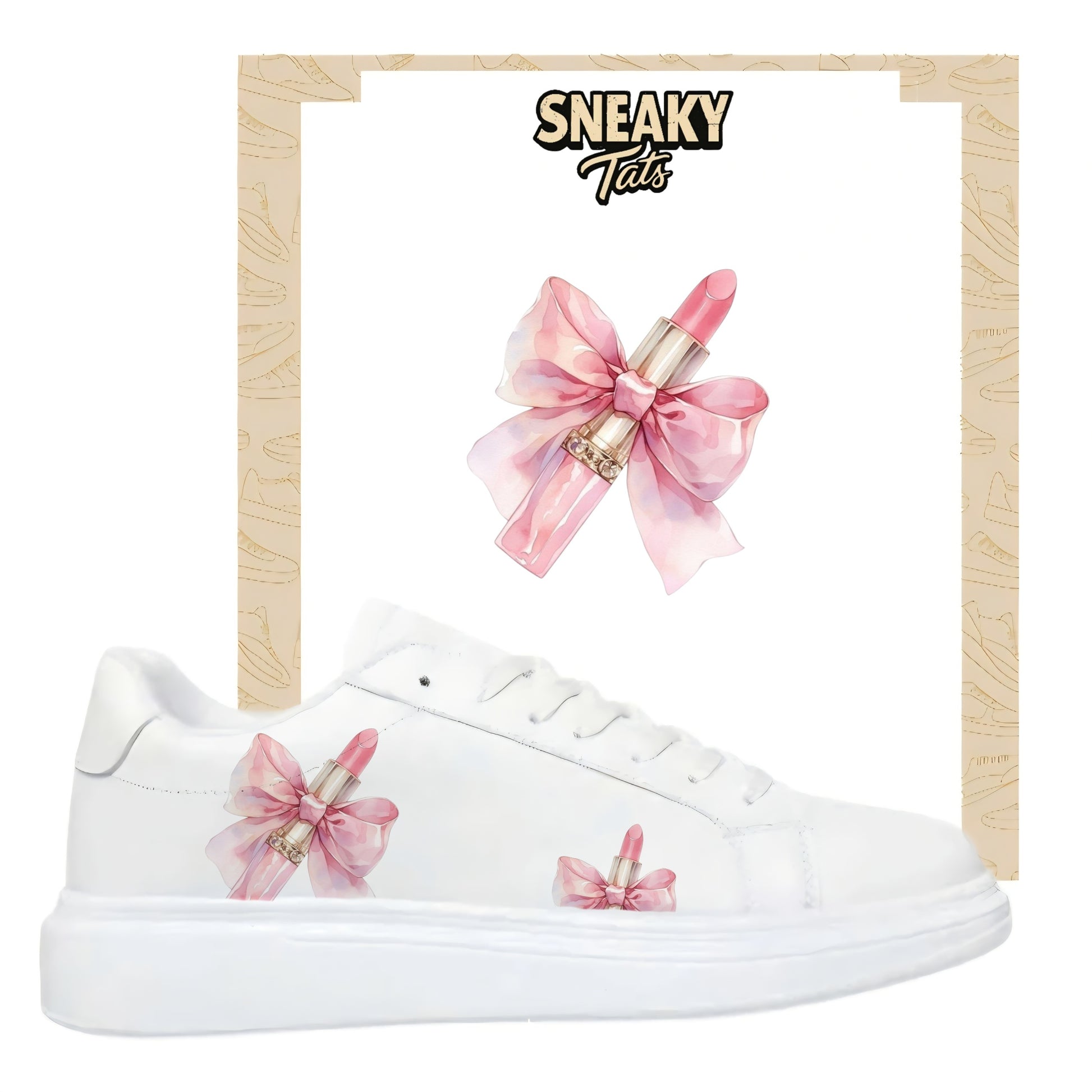 Bügelbilder für mehrere Sneakerarten Nike Puma Adidas Badelatschen Lippenstift
