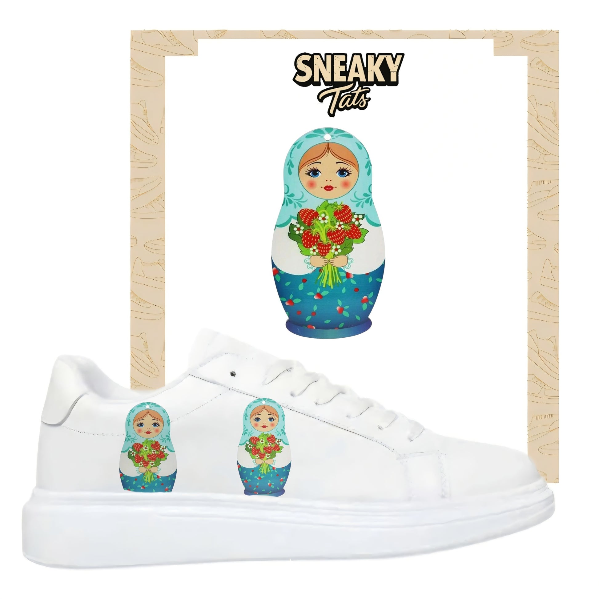 Bügelbilder für mehrere Sneakerarten Matroschka
