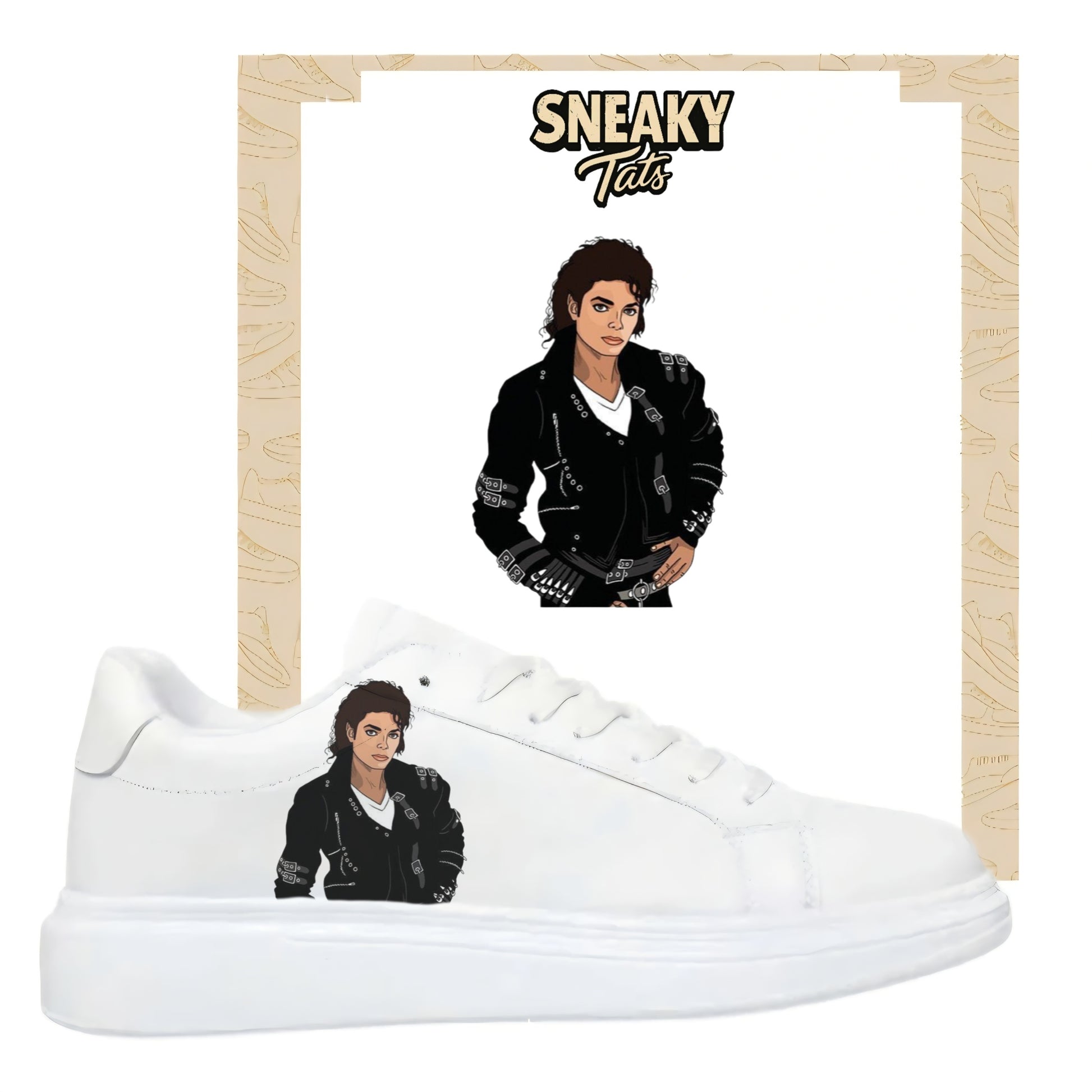 Bügelbilder für mehrere Sneakerarten Nike Puma Adidas Badelatschen Design Michael Jackson