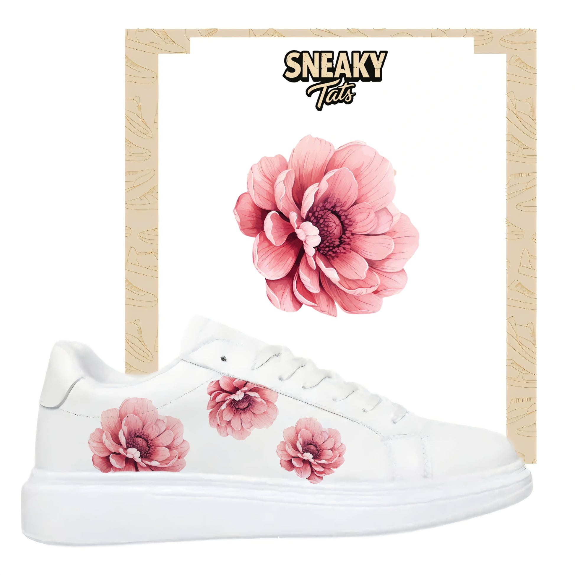 Bügelbild für Schuhe zum selber personalisieren custom Sneaker Blume