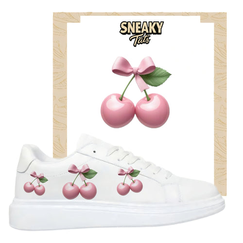 Bügelbild für Schuhe zum selber personalisieren custom Sneaker Kirschen