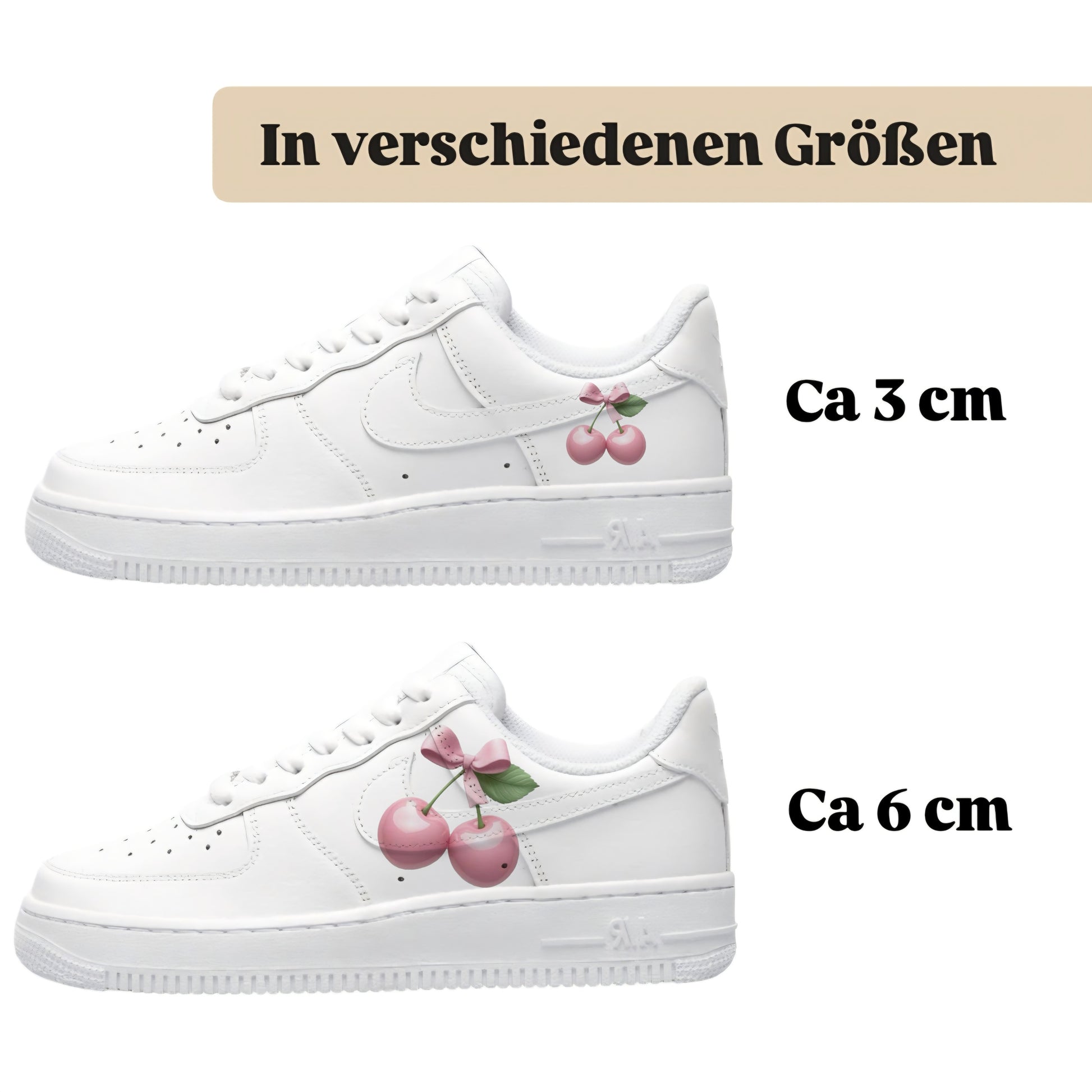 Bügelbild für Schuhe zum selber personalisieren custom Sneaker Kirschen