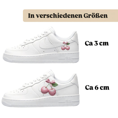 Bügelbild für Schuhe zum selber personalisieren custom Sneaker Kirschen