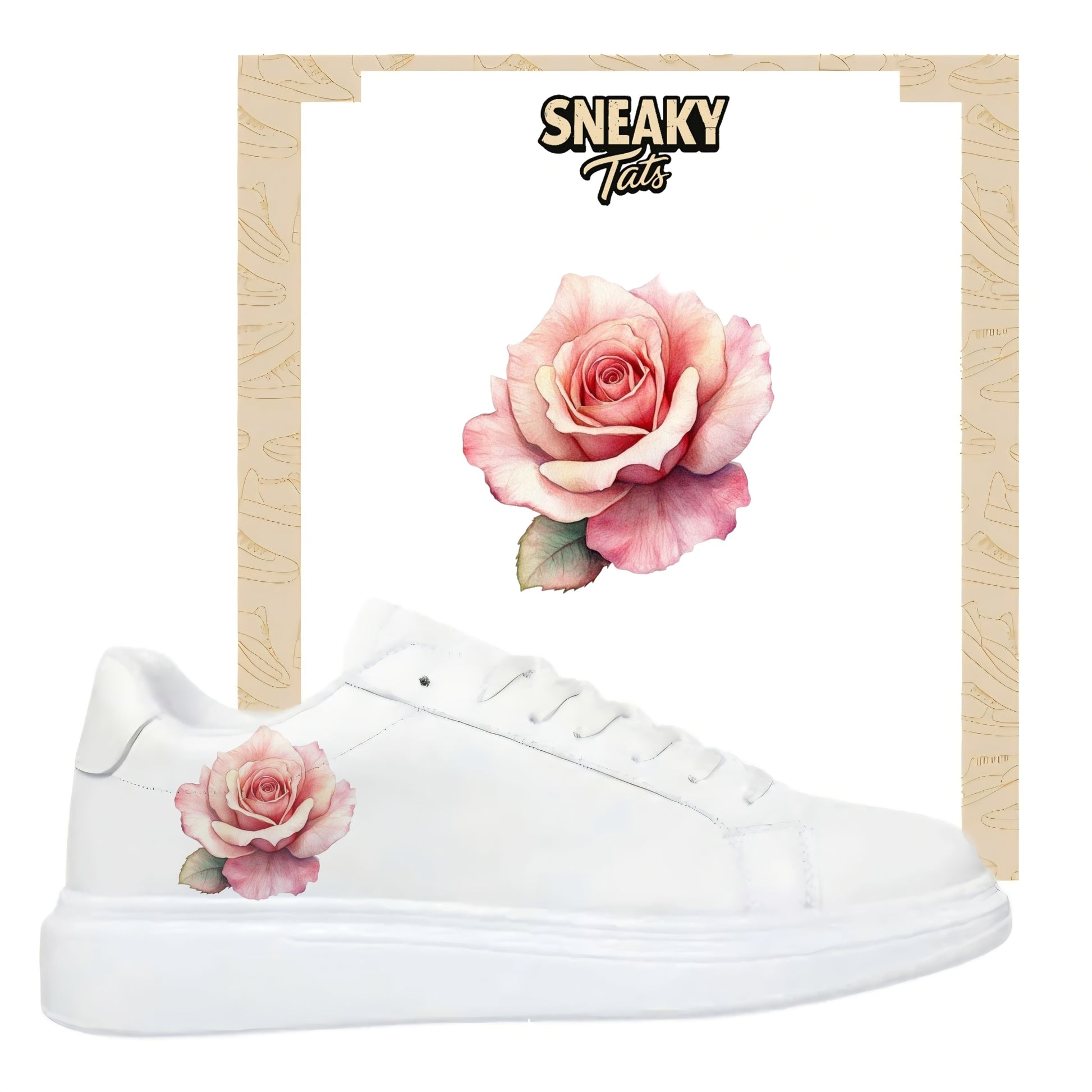 Bügelbilder für mehrere Sneakerarten Rose