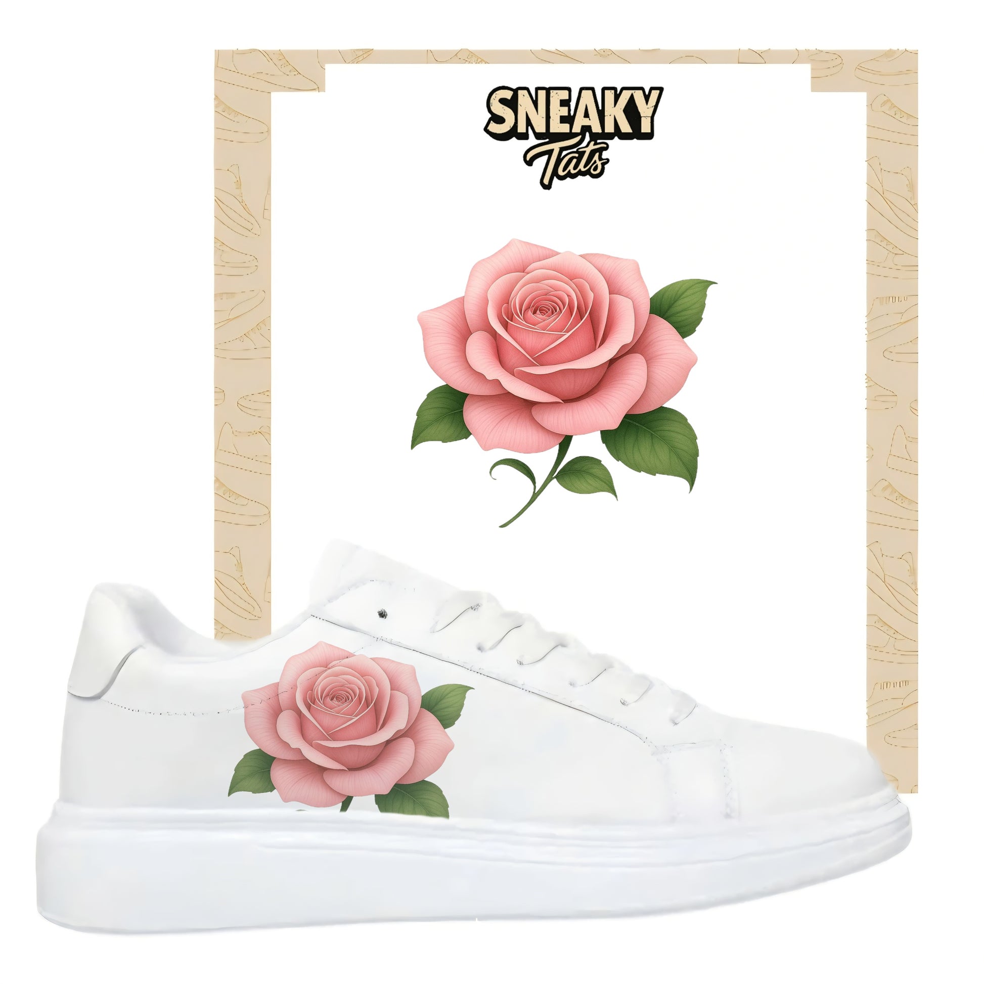 Bügelfolien für alle Schuhe zum selber personalisieren custom Sneaker Rose