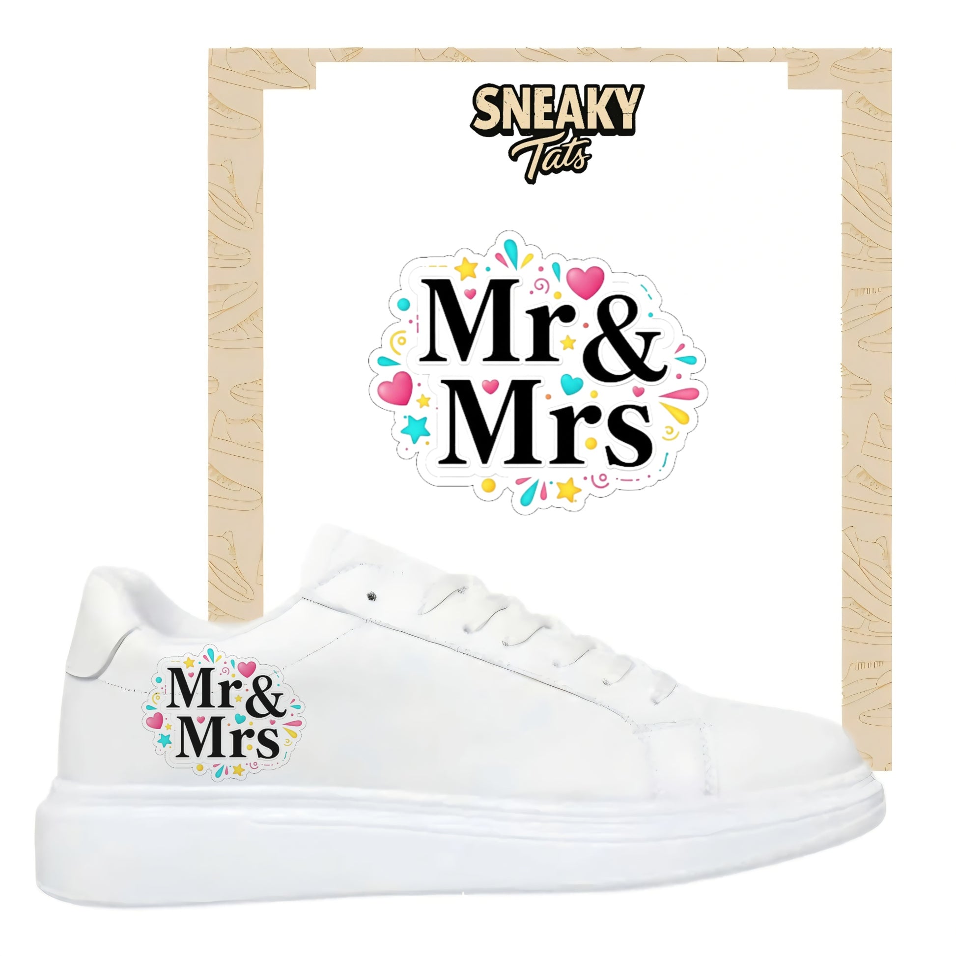 Bügelbild für alle Schuhe zum selber gestalten custom Sneaker wedding Hochzeit